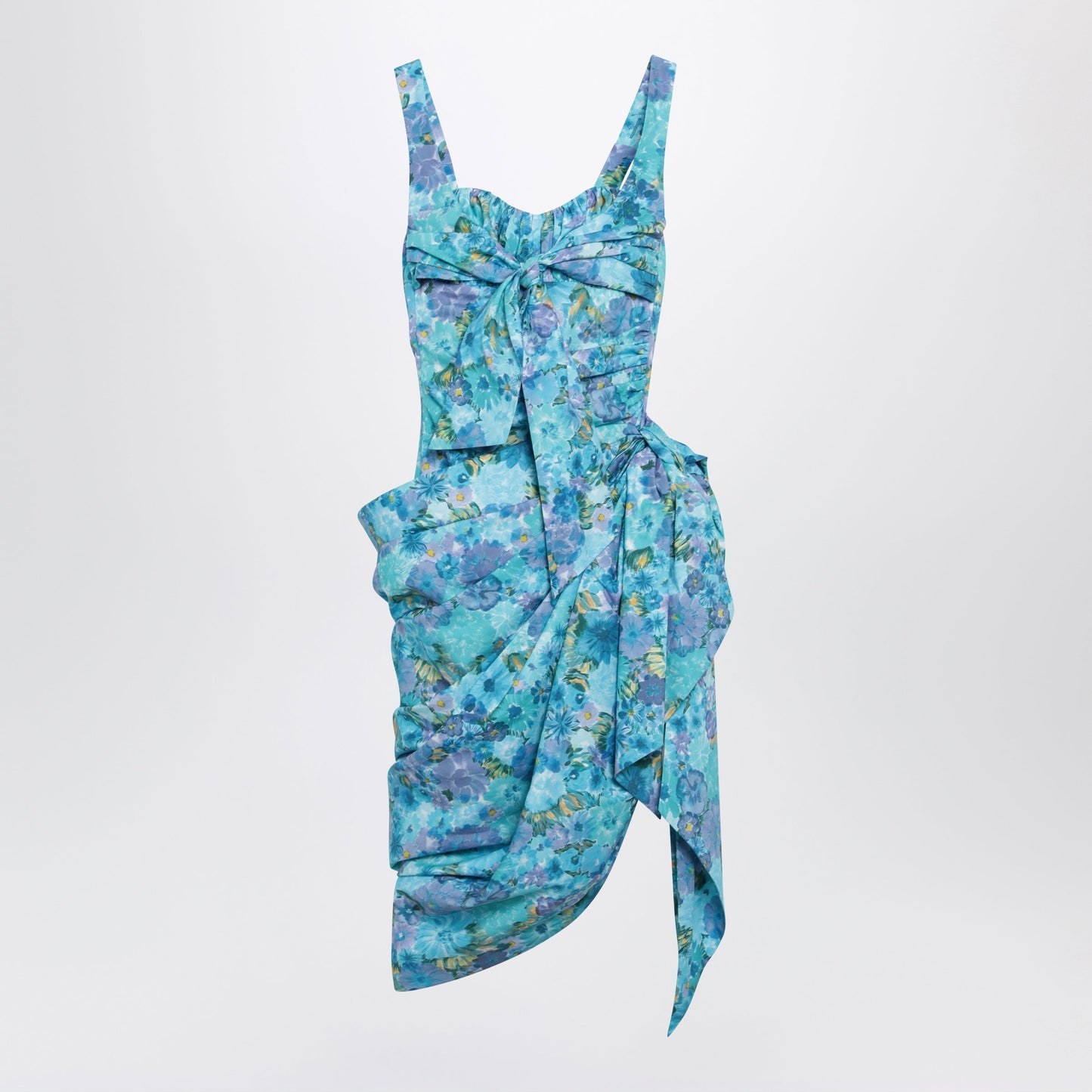 Chloe Sleeveless Wrap Bustier Midi Dress In Cotton Poplin Women CHLOE