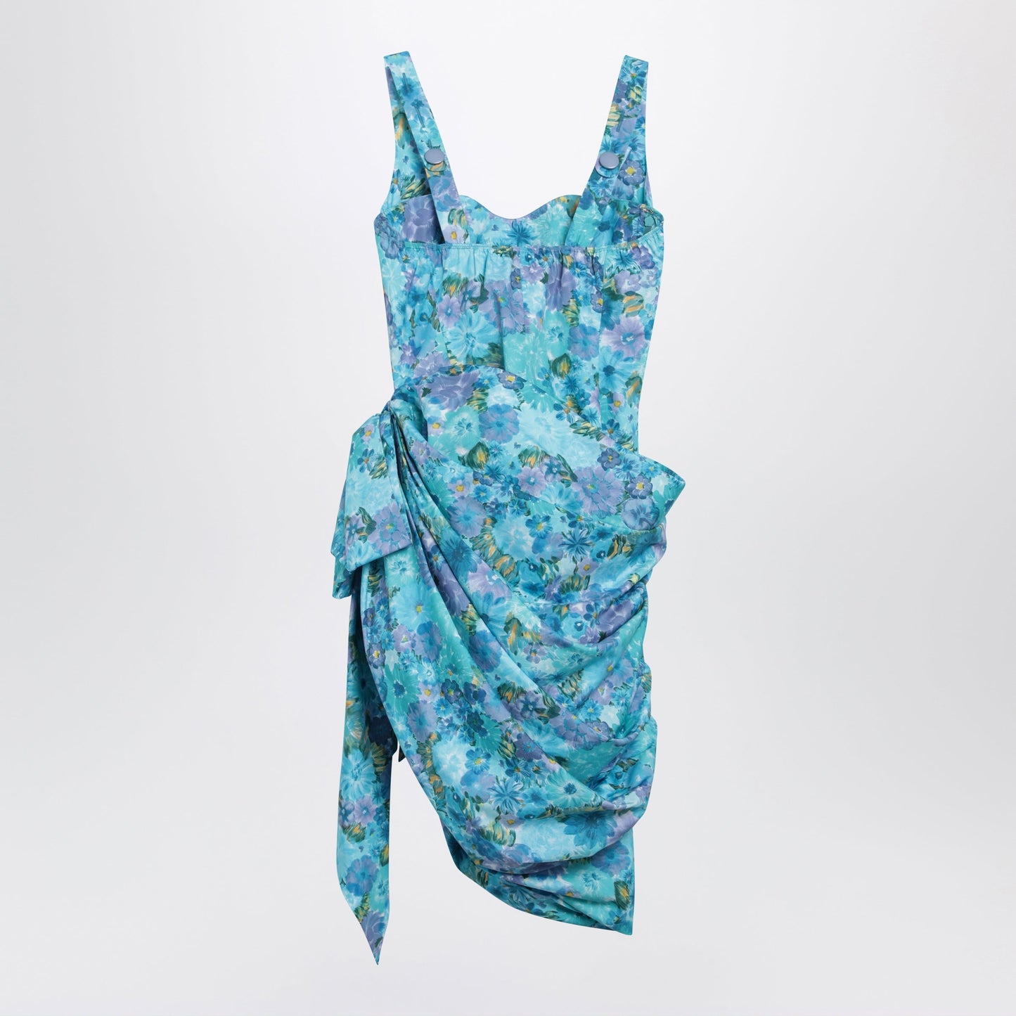 Chloe Sleeveless Wrap Bustier Midi Dress In Cotton Poplin Women CHLOE