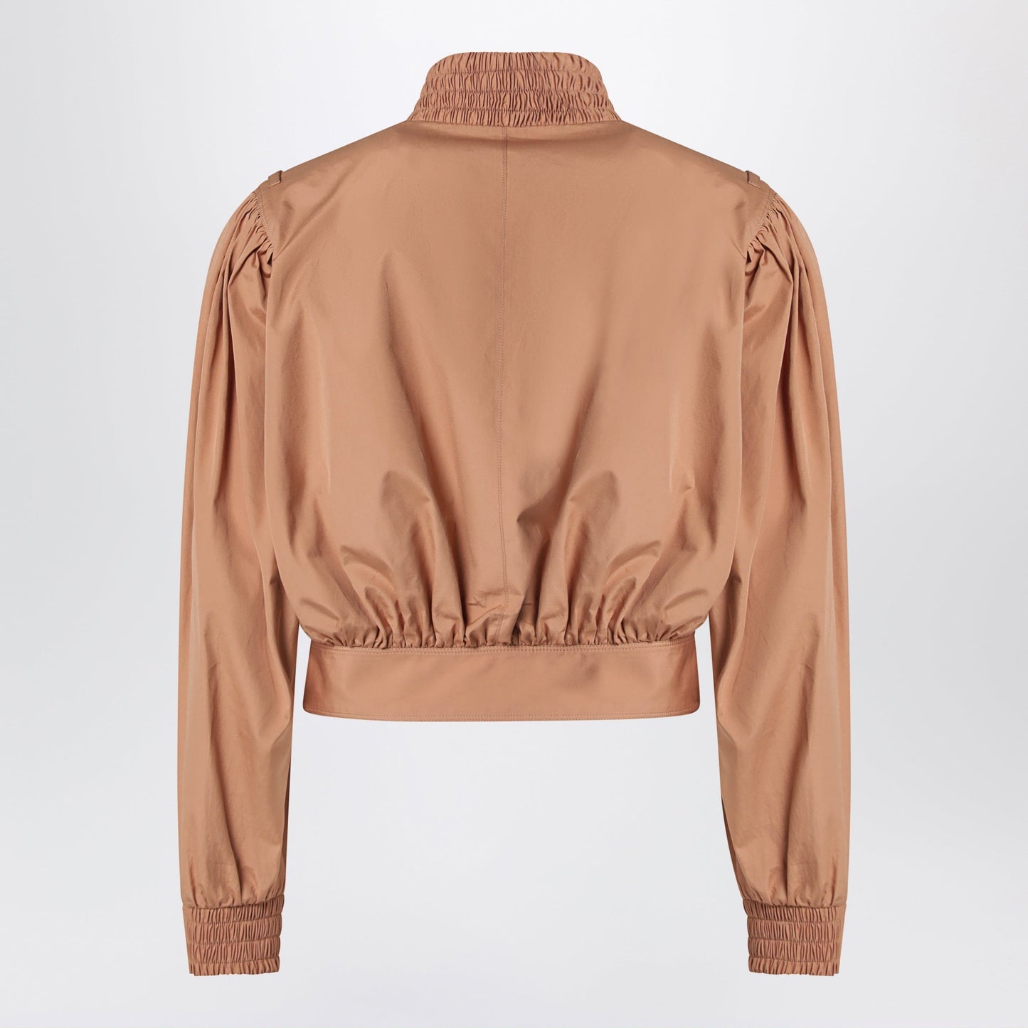 Chloe Ruched Short Cotton Poplin Jacket In Reef Shell Women CHLOE