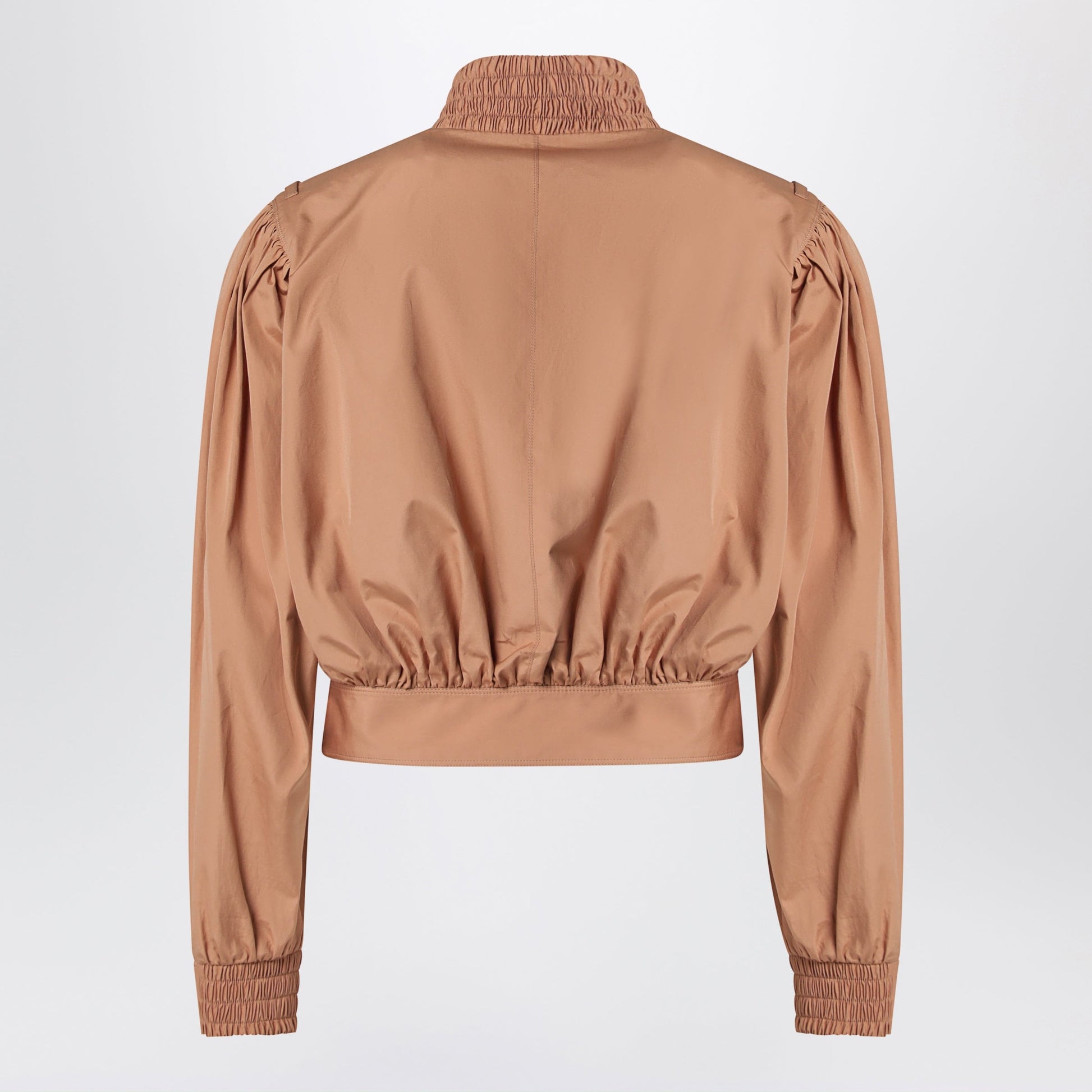 Chloe Ruched Short Cotton Poplin Jacket In Reef Shell Women CHLOE