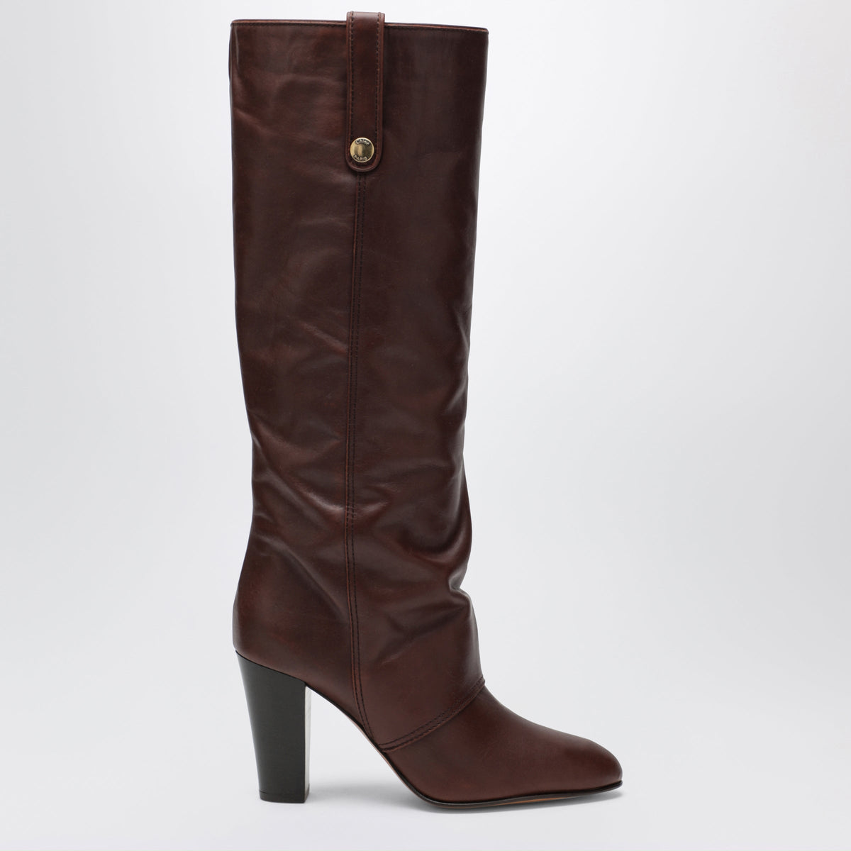 Chloe Brown Anouk Heeled Leather Boots Women CHLOE