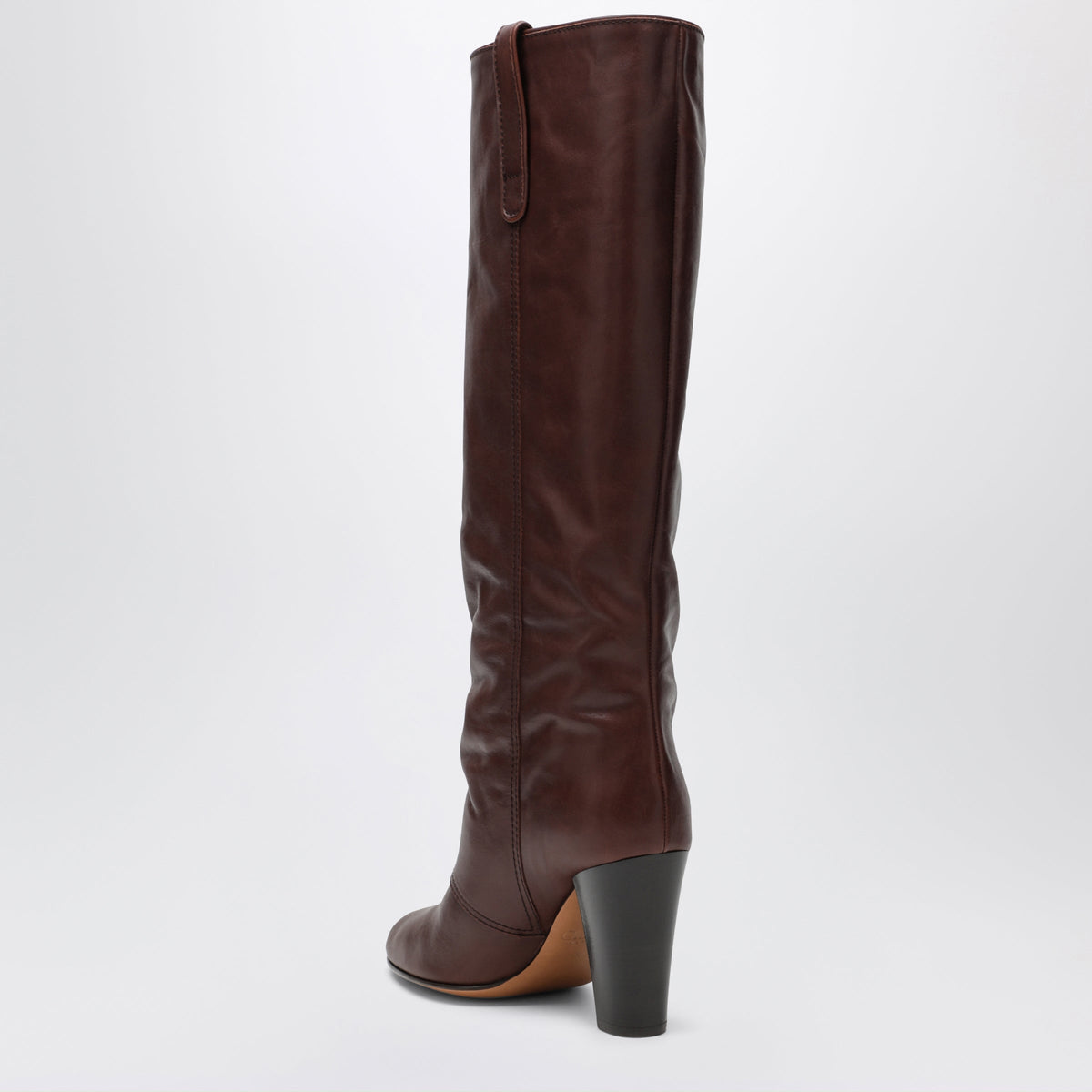 Chloe Brown Anouk Heeled Leather Boots Women CHLOE