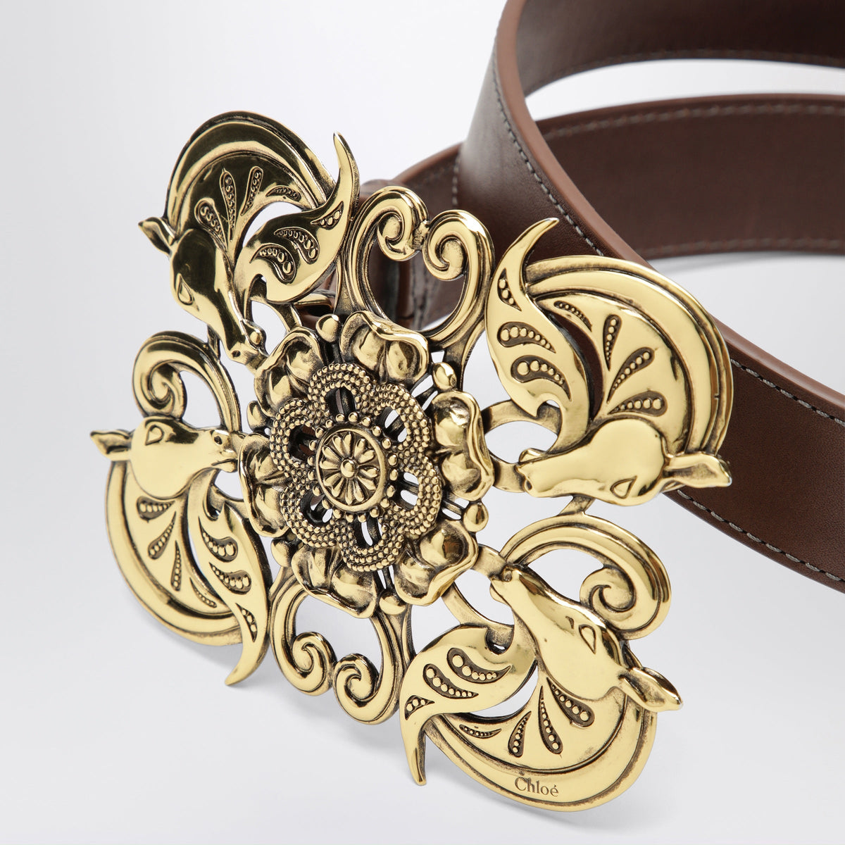 Chloe Brown Chloe Wild Medallion Belt Women CHLOE