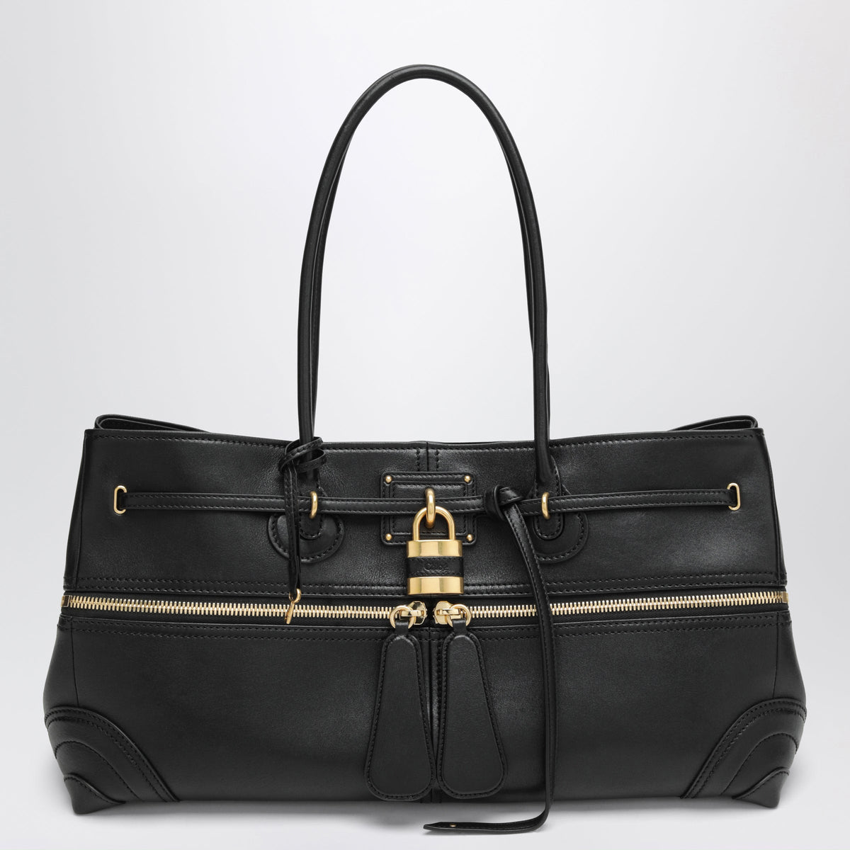 Chloe Paddington Sling Large Black Lambskin Bag Women CHLOE