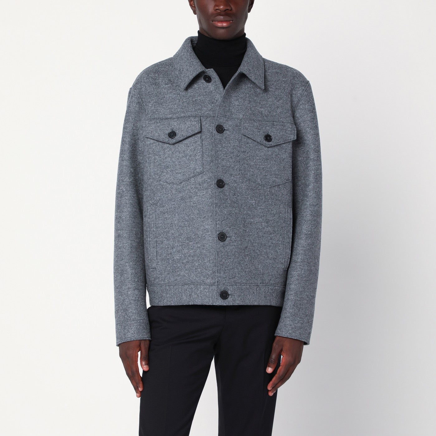 Harris Wharf London Light Grey Wool Jacket Men HARRIS WHARF LONDON