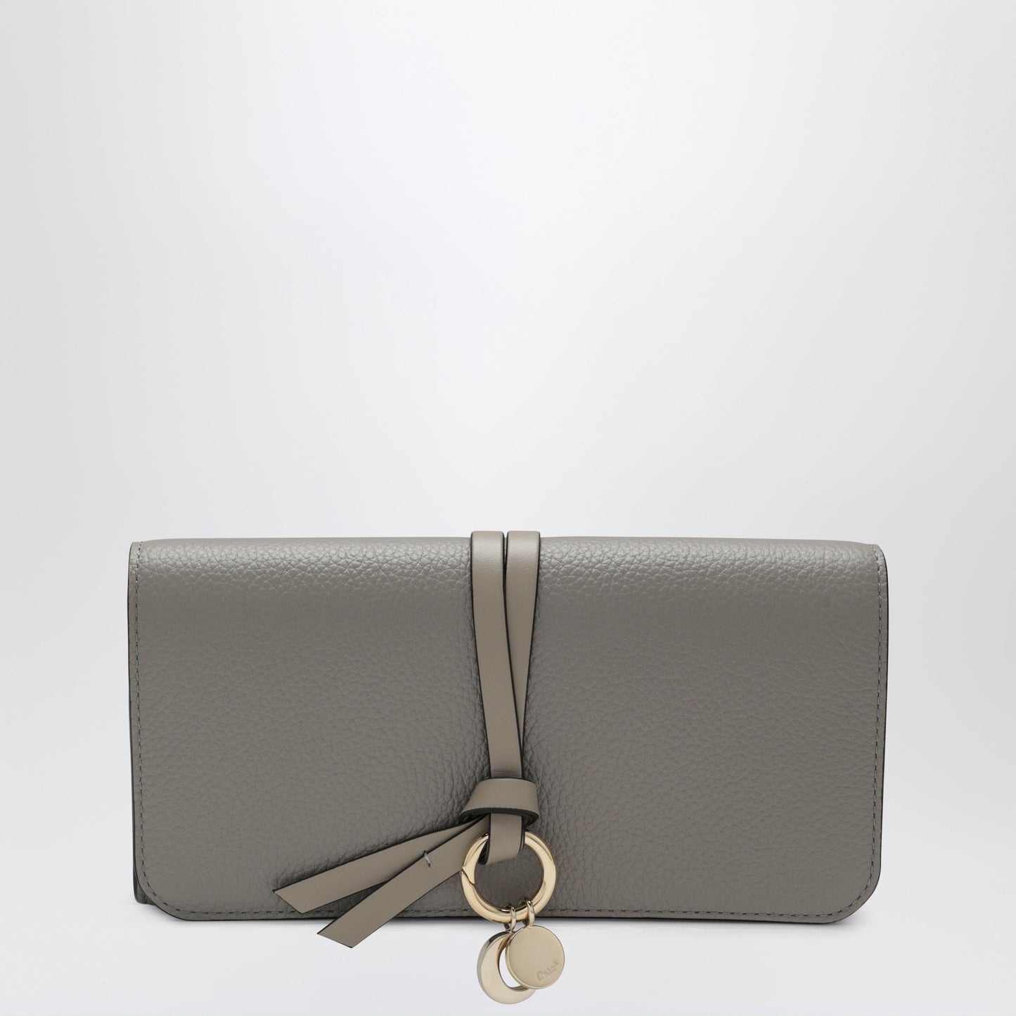 Chloe Grey Alphabet Flap Wallet In Grained Leather Women CHLOE