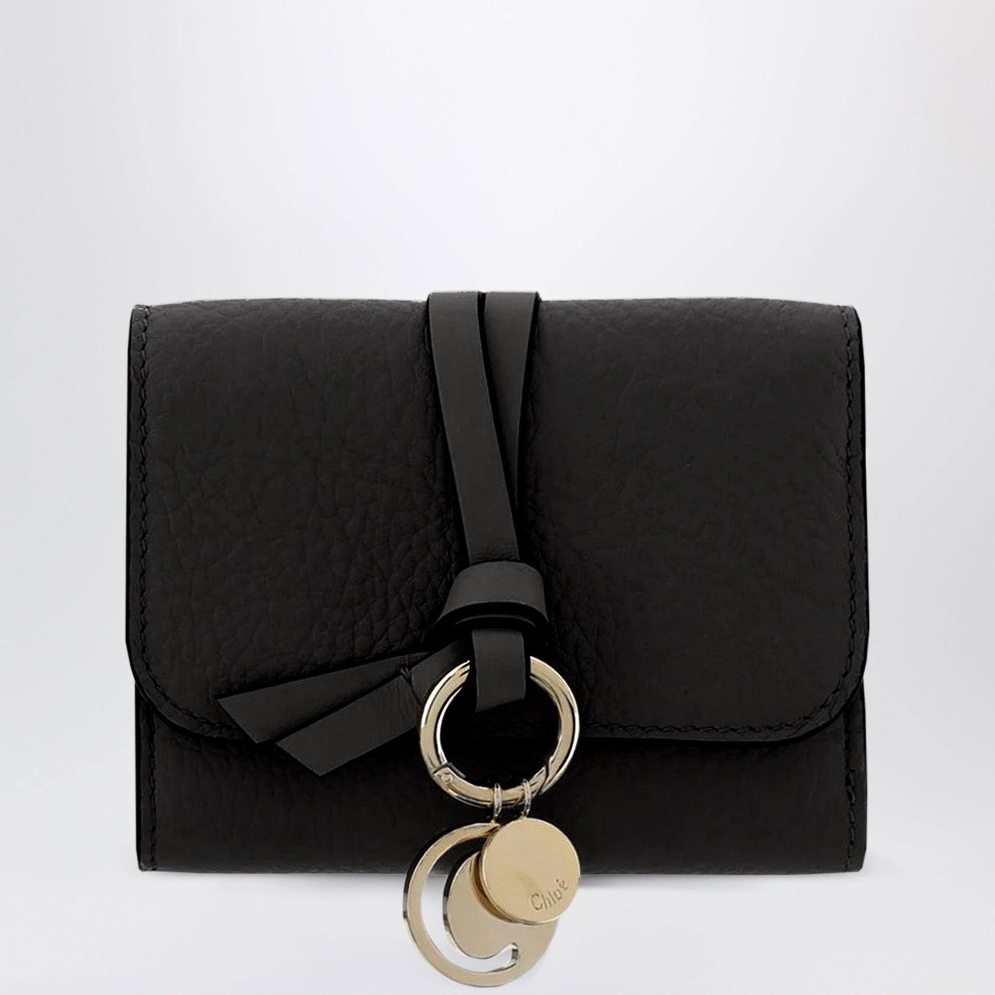 Chloe Mini Alphabet Trifold Wallet Black Women CHLOE