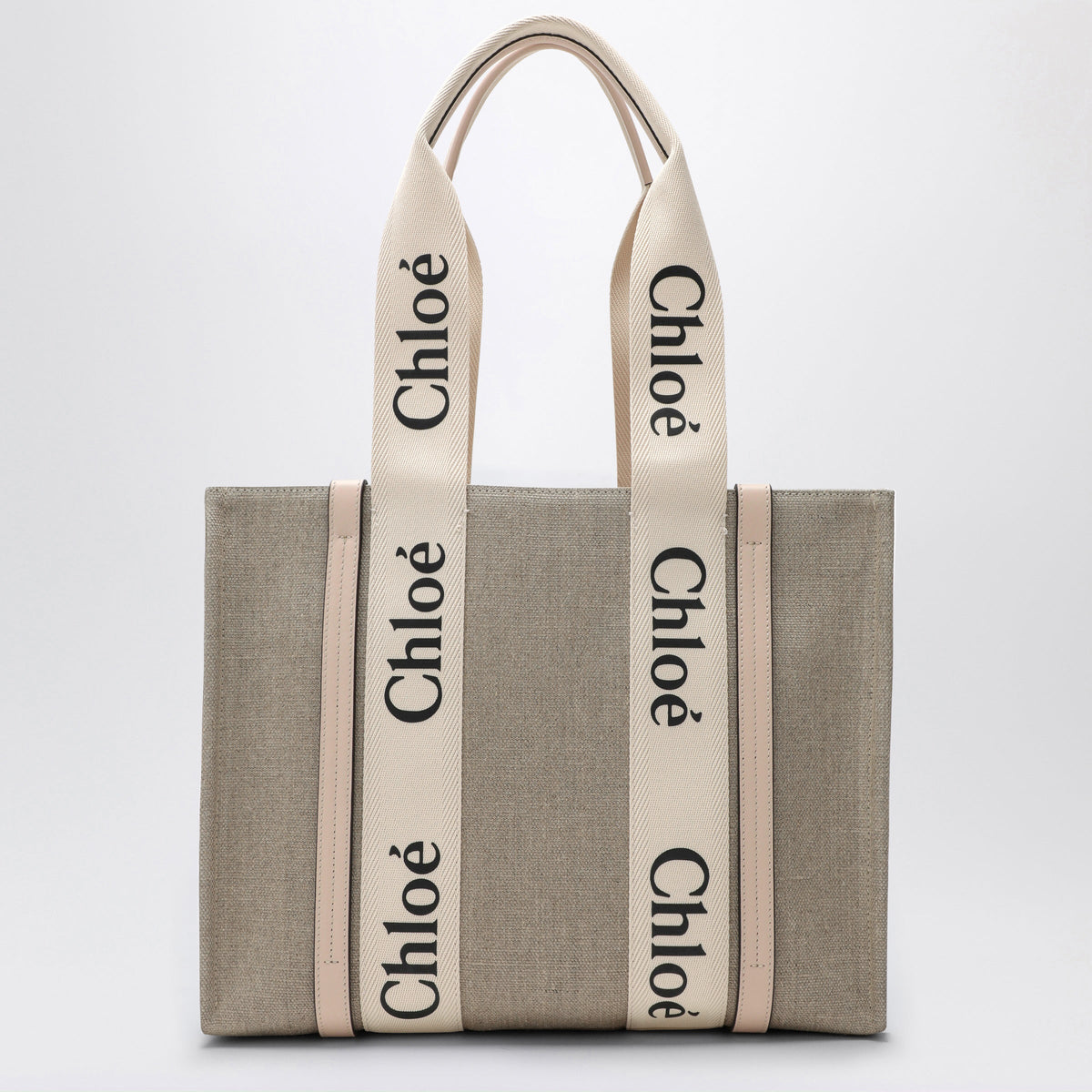 Chloe Medium Woody Tote Bag In Beige Canvas Women CHLOE