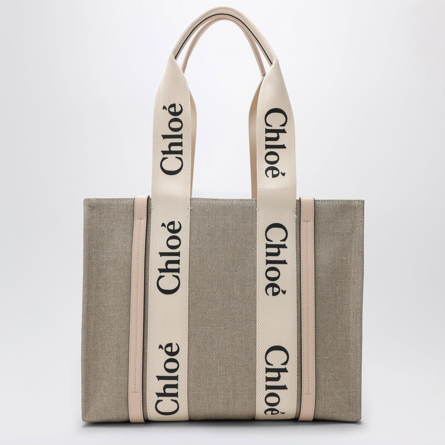 Chloe Medium Woody Tote Bag In Beige Canvas Women CHLOE