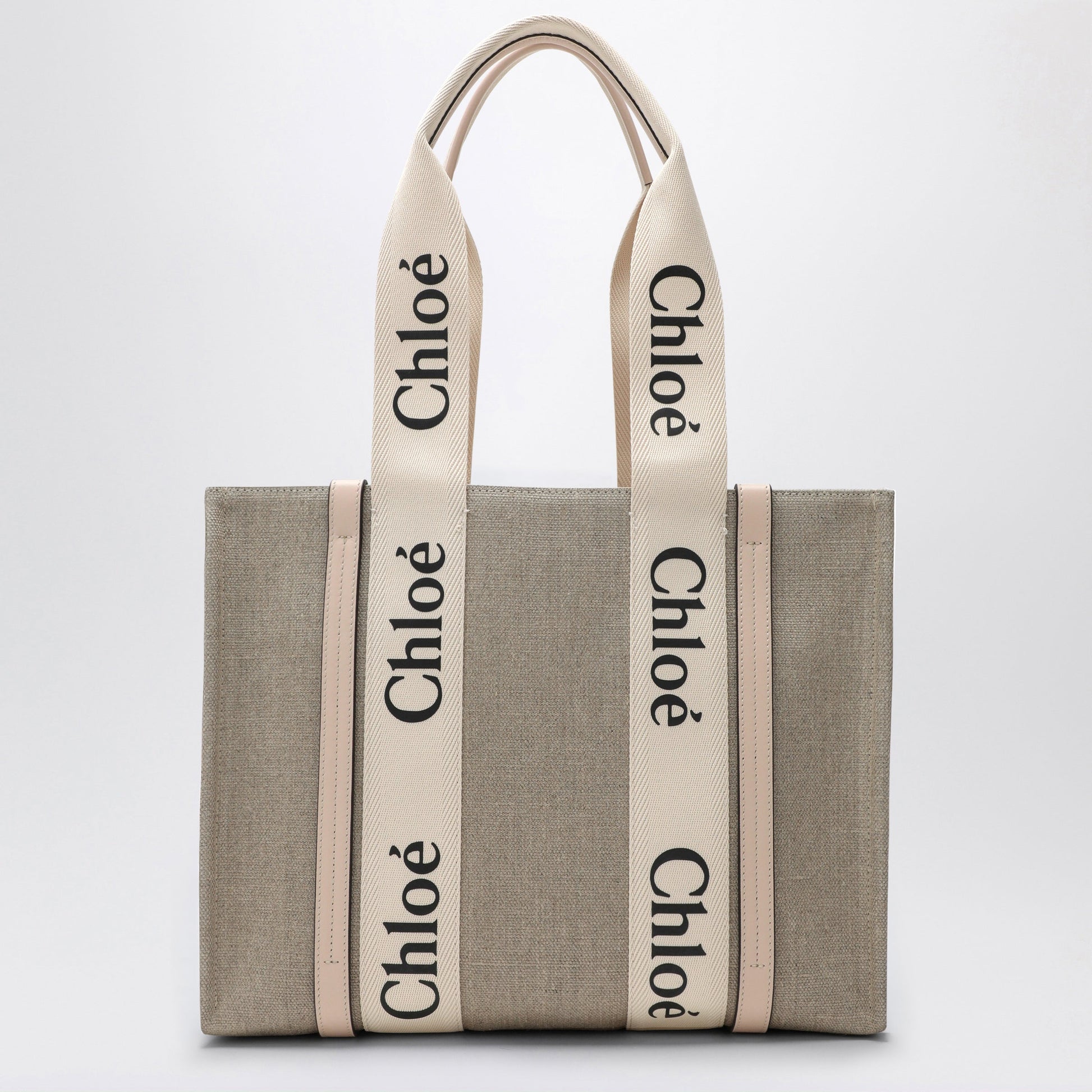 Chloe Medium Woody Tote Bag In Beige Canvas Women CHLOE