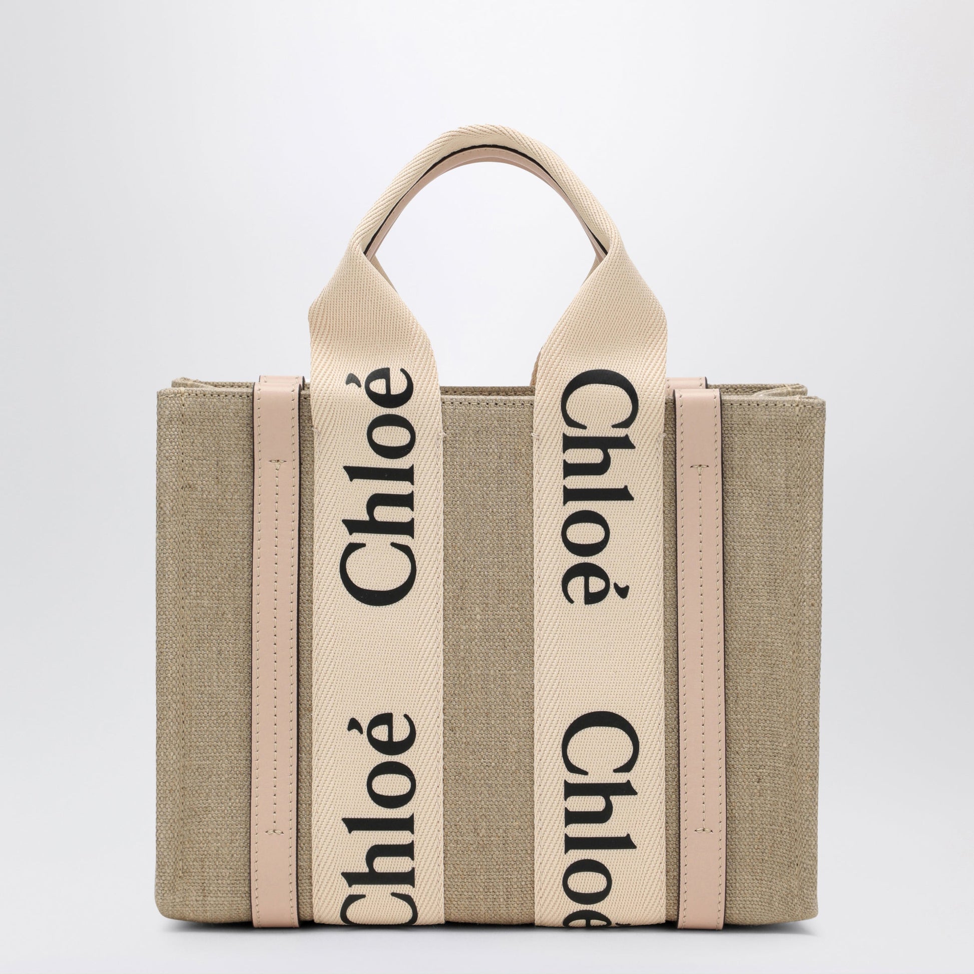 Chloe Woody Little Bag In Beige Canvas Women CHLOE