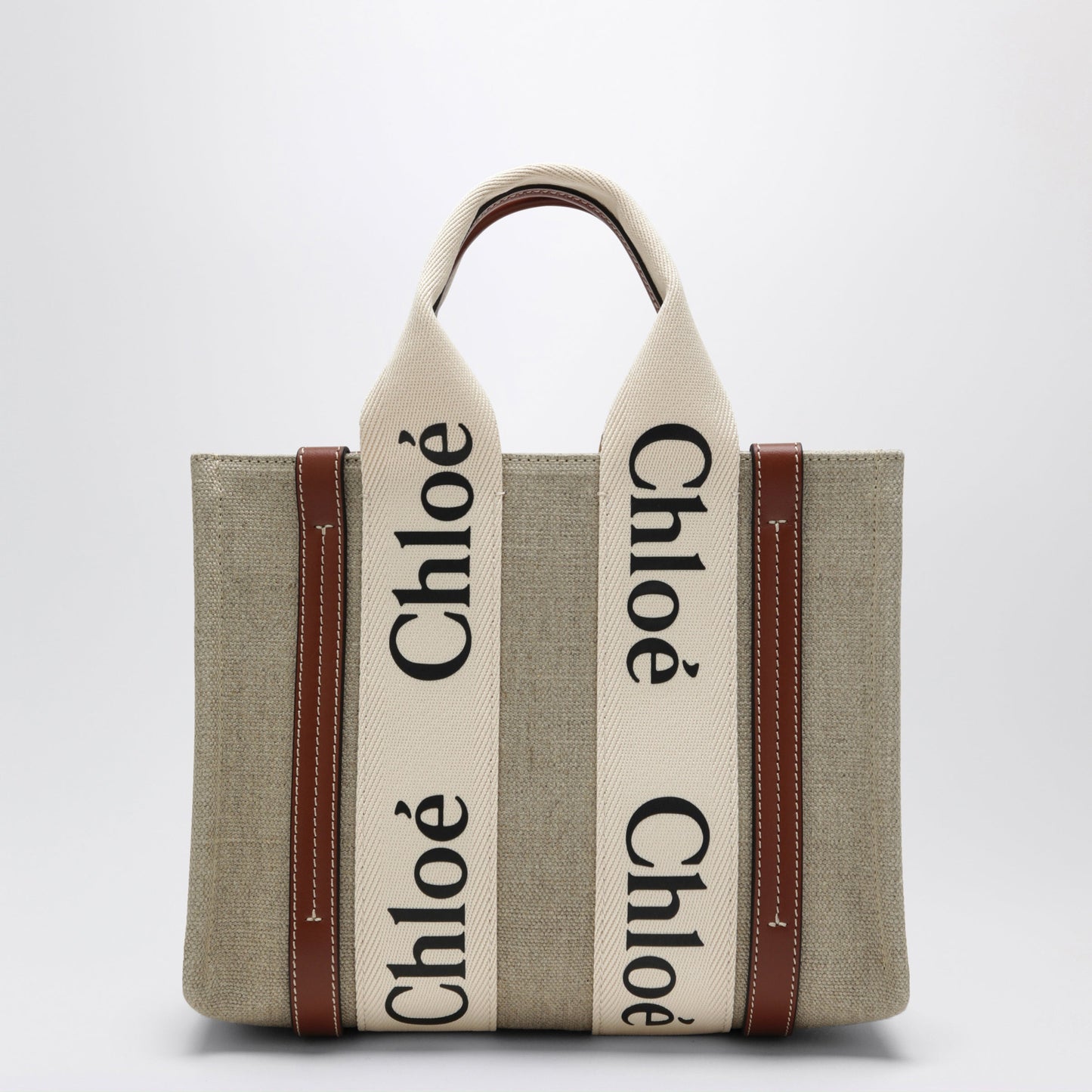 Chloe Woody Little Bag In Beige Canvas Women CHLOE