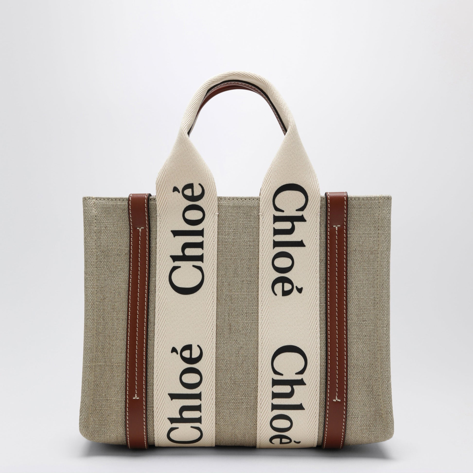 Chloe Woody Little Bag In Beige Canvas Women CHLOE