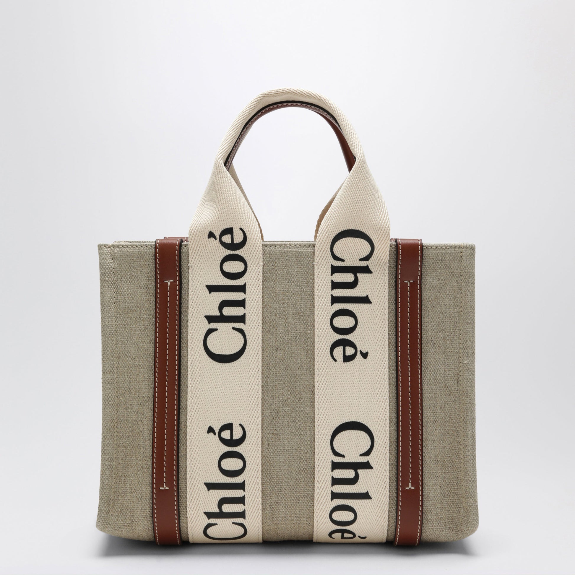 Chloe Woody Little Bag In Beige Canvas Women CHLOE