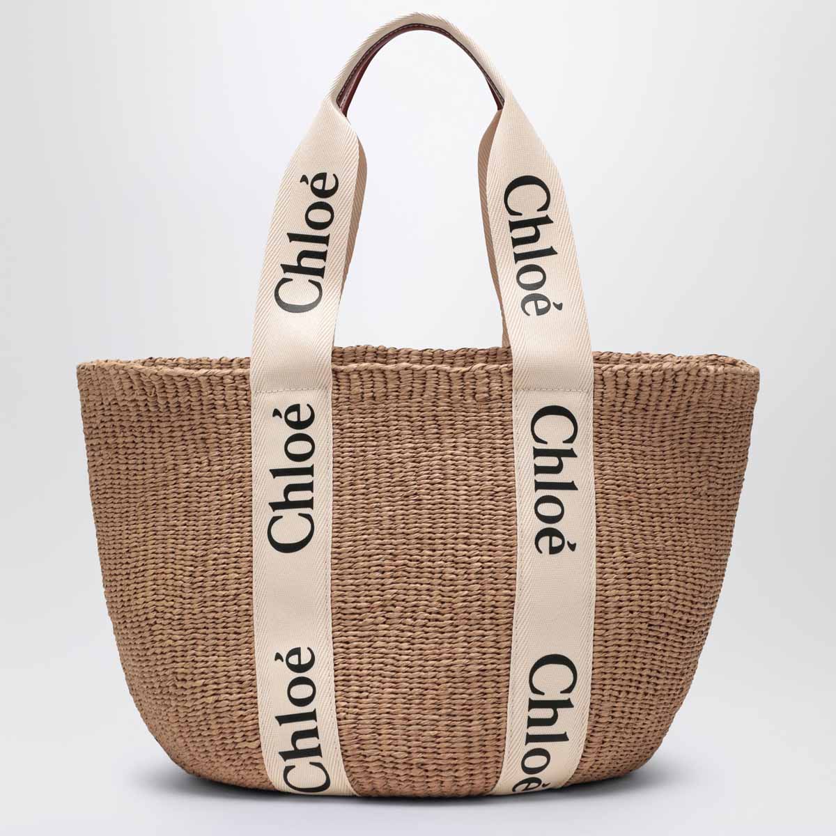 Chloe Woody Large Basket Bag With White Ribbon Women CHLOE