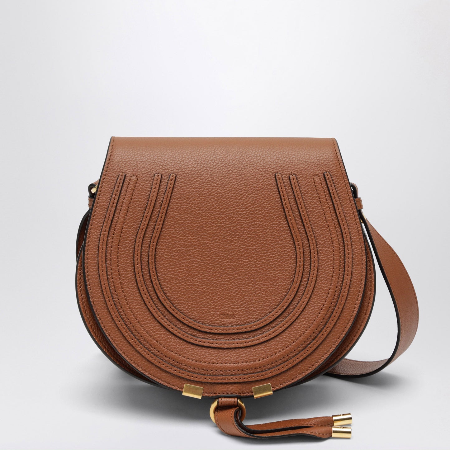 Chloe Saddle Marcie Bag In Light Brown Grained Leather Women CHLOE