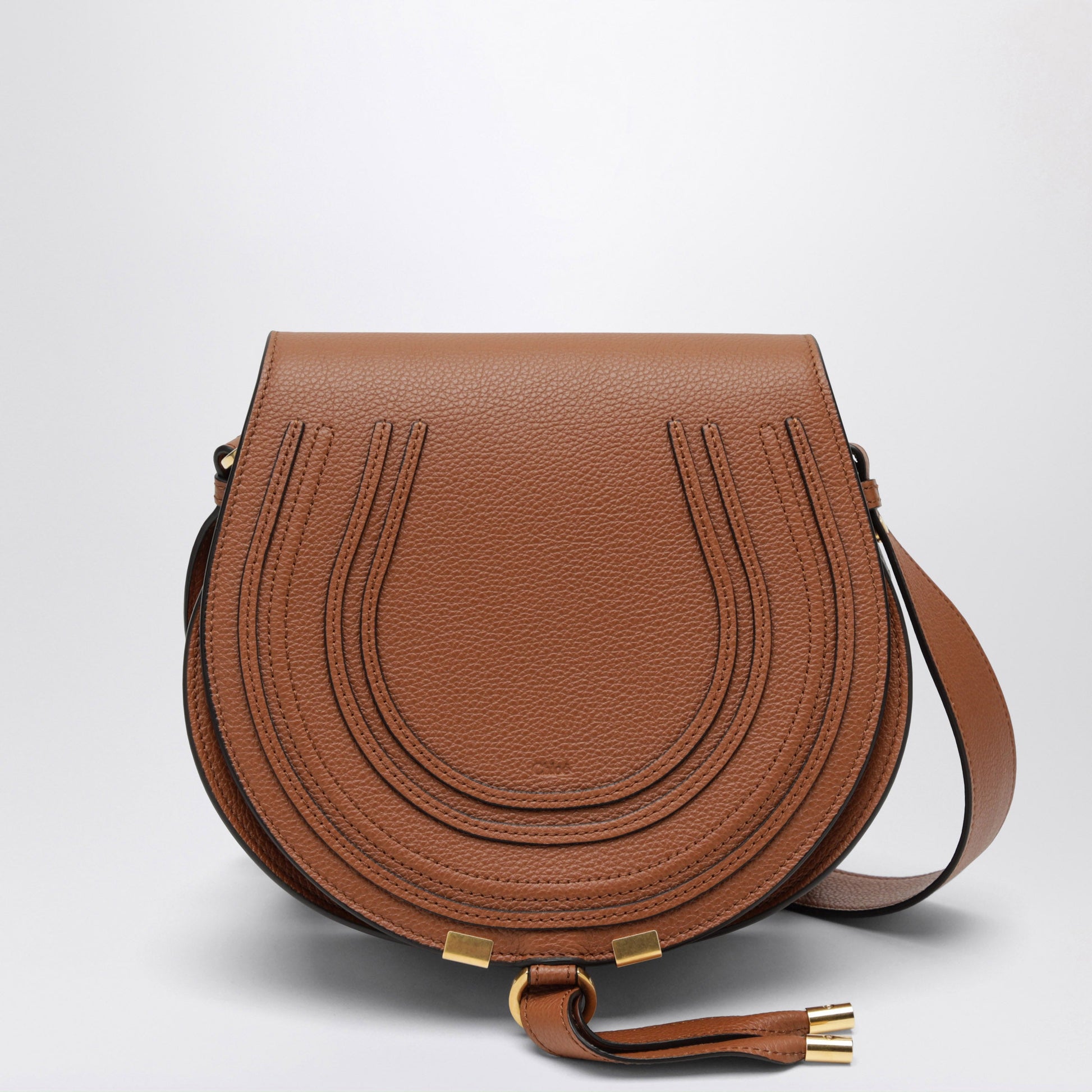 Chloe Saddle Marcie Bag In Light Brown Grained Leather Women CHLOE