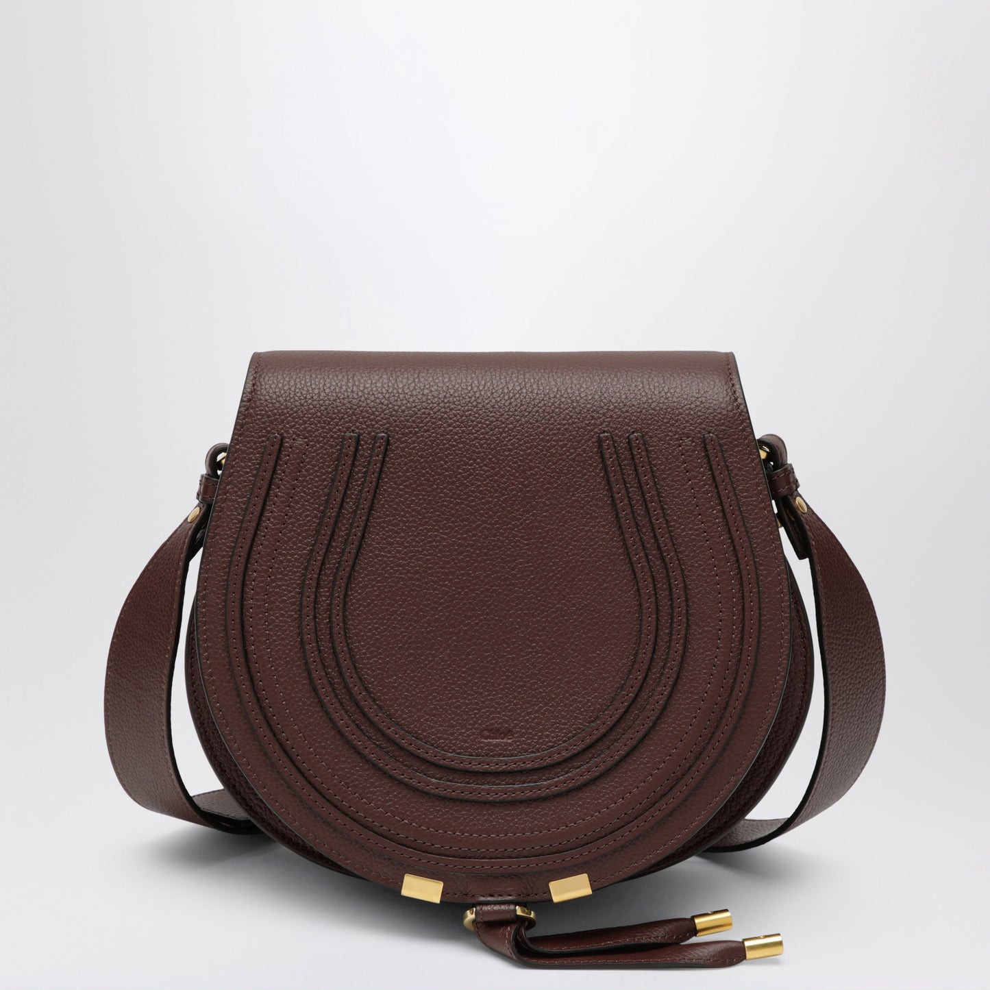 Chloe Marcie Saddle Bag In Brown Grained Leather Women CHLOE
