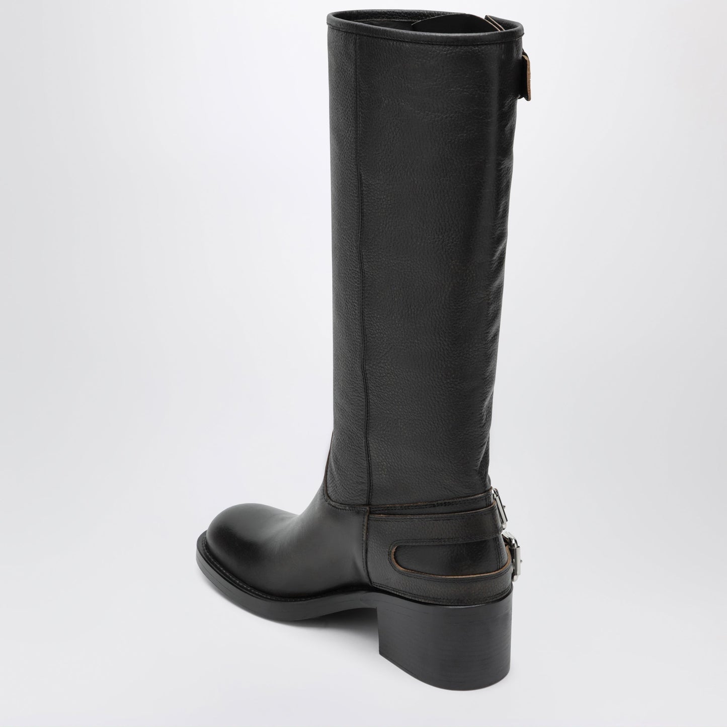Chloe Dakota Knee-High Biker Boots In Black Leather Women CHLOE