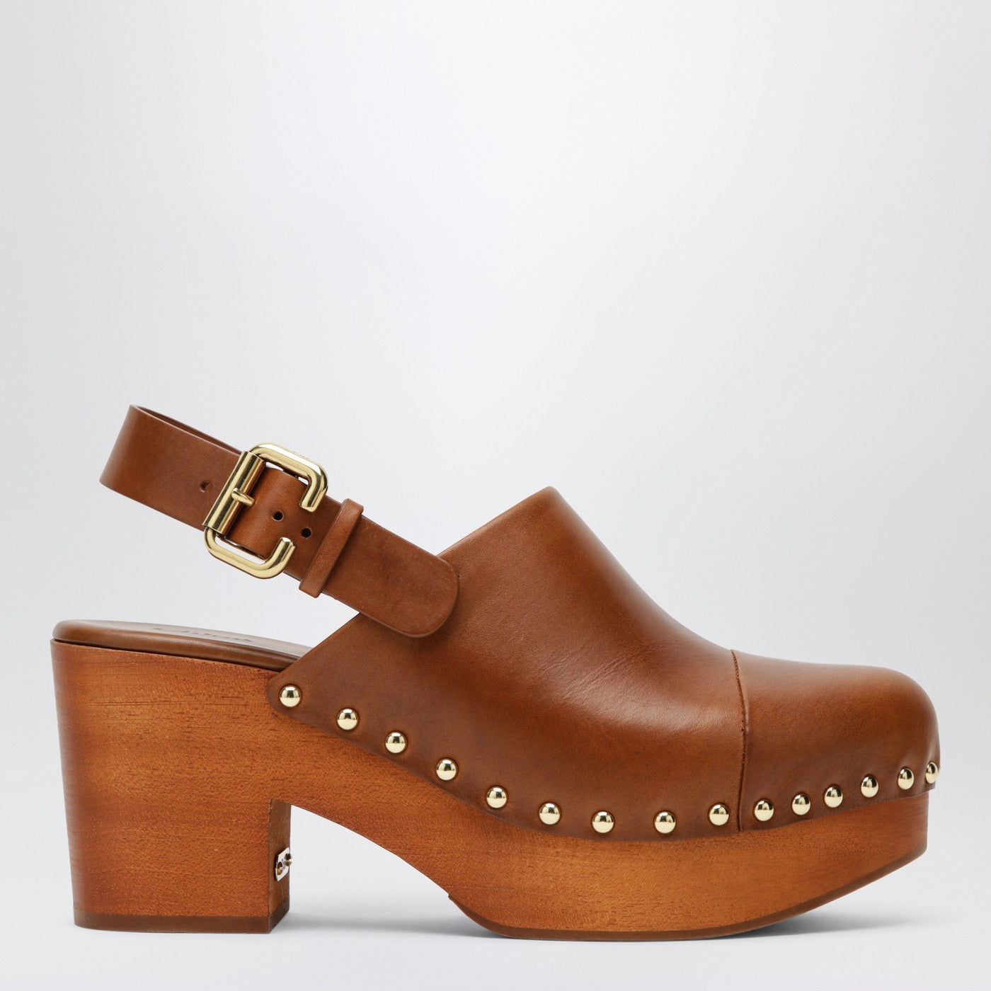 Chloe Brown Jeannette Clogs With Studs Women CHLOE