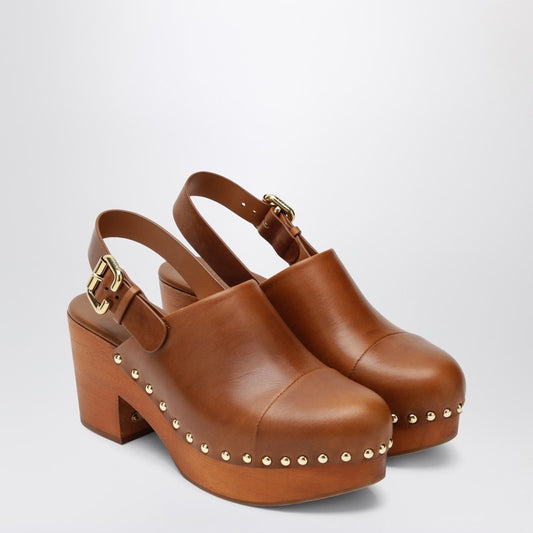 Chloé Brown Jeannette Clogs With Studs Women
