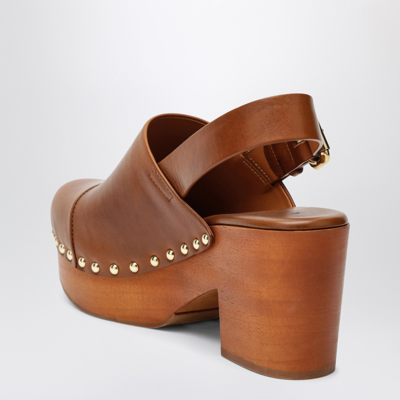 Chloe Brown Jeannette Clogs With Studs Women CHLOE