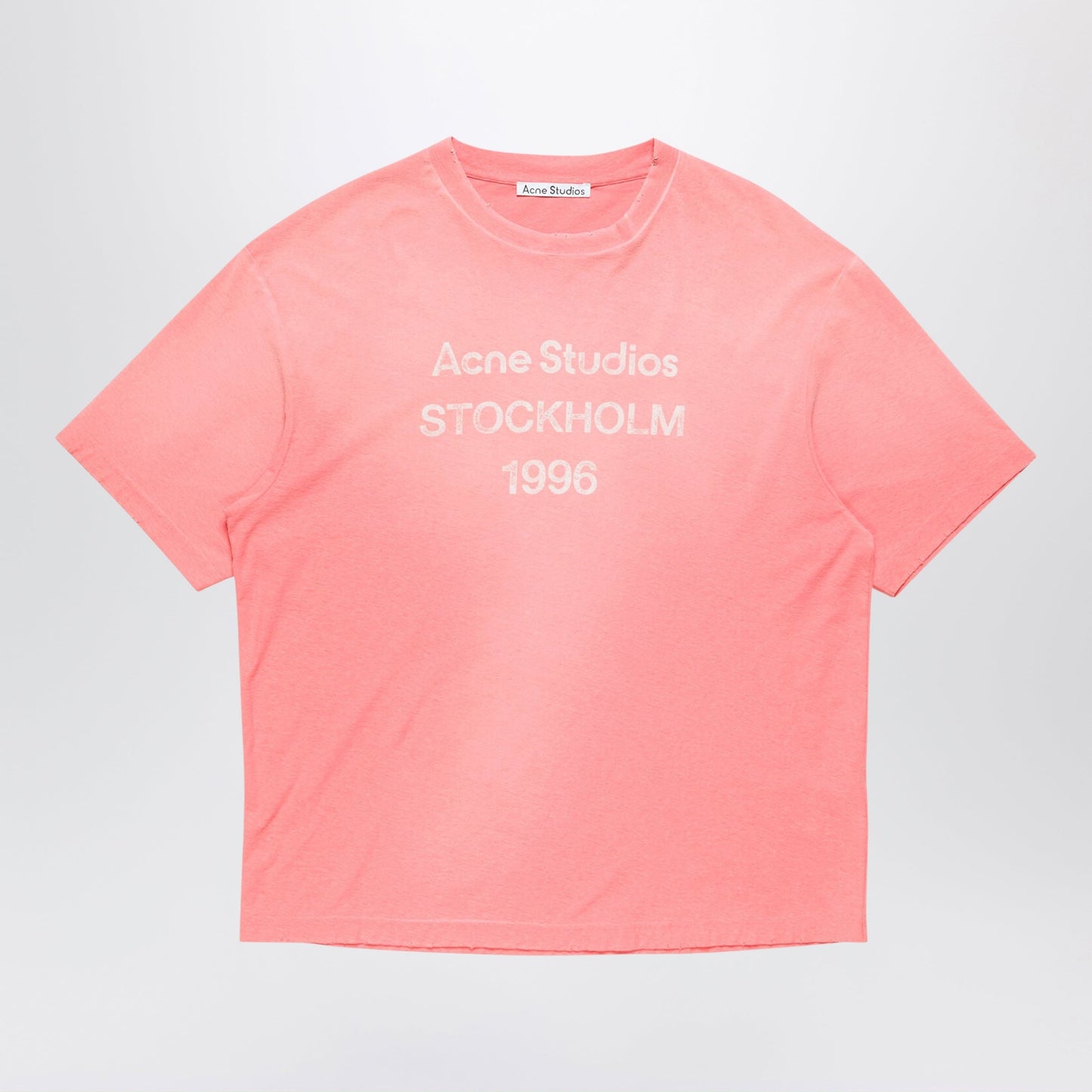 Acne Studios T-Shirt With Spray-Painted Logo Tango Pink Men ACNE STUDIOS
