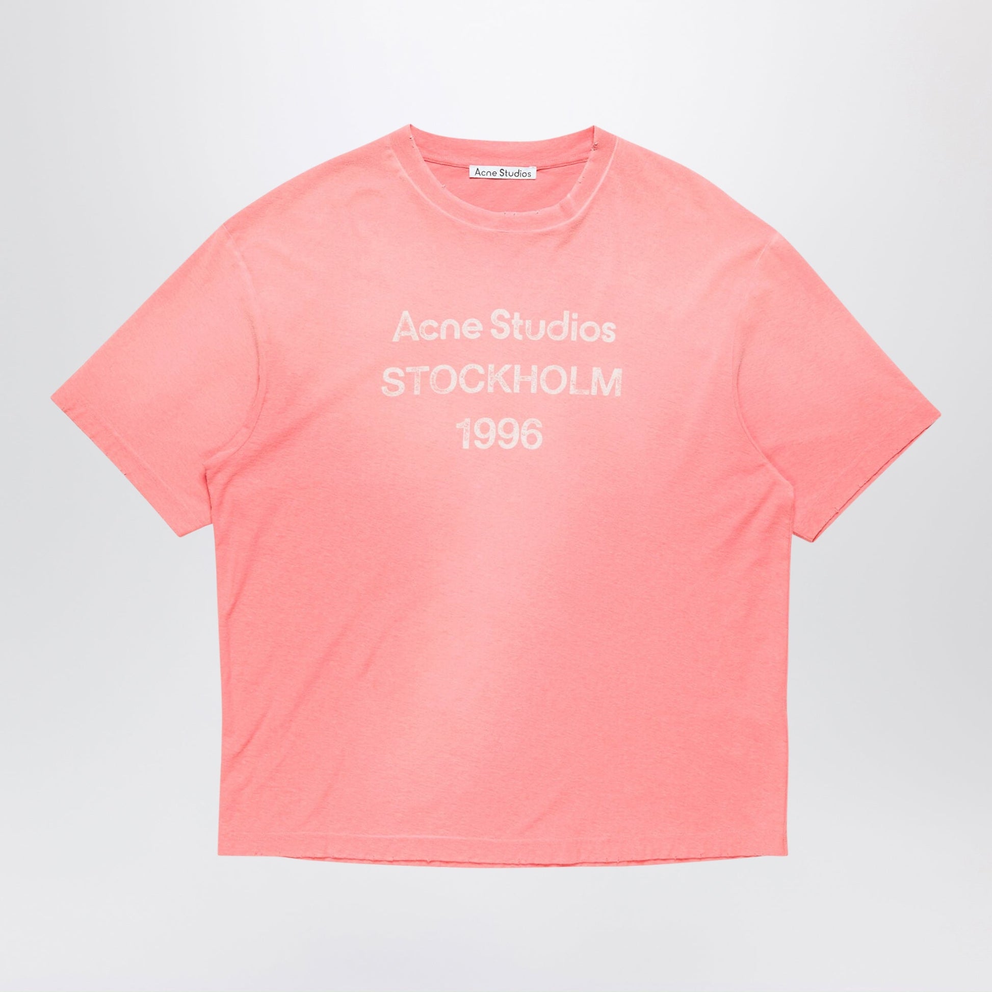 Acne Studios T-Shirt With Spray-Painted Logo Tango Pink Men ACNE STUDIOS