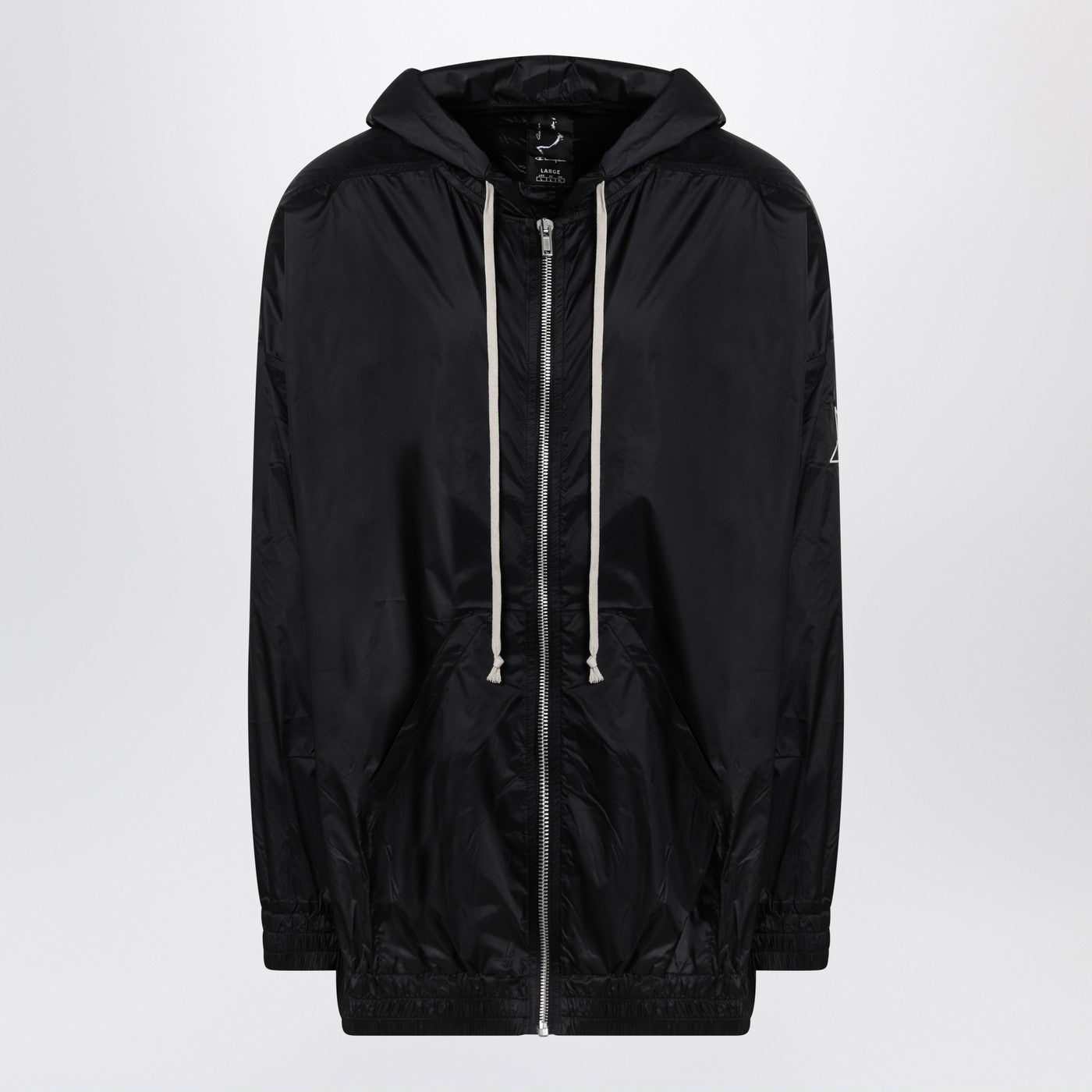 Champion X Rick Owens Lightweight Black Zip Jacket In Nylon Men Champion x Rick Owens