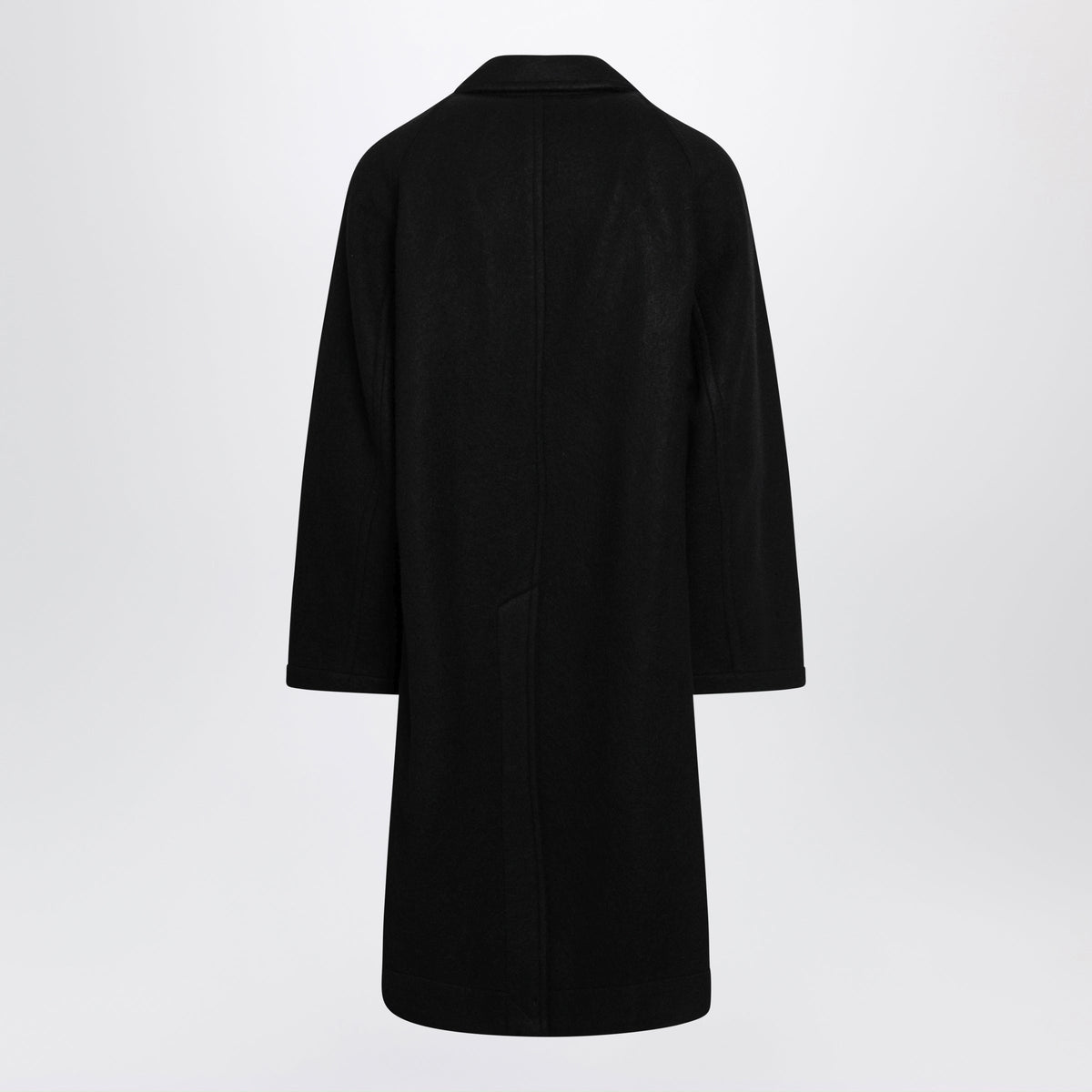 Lemaire Black Double-Breasted Coat In Wool And Alpaca Men LEMAIRE