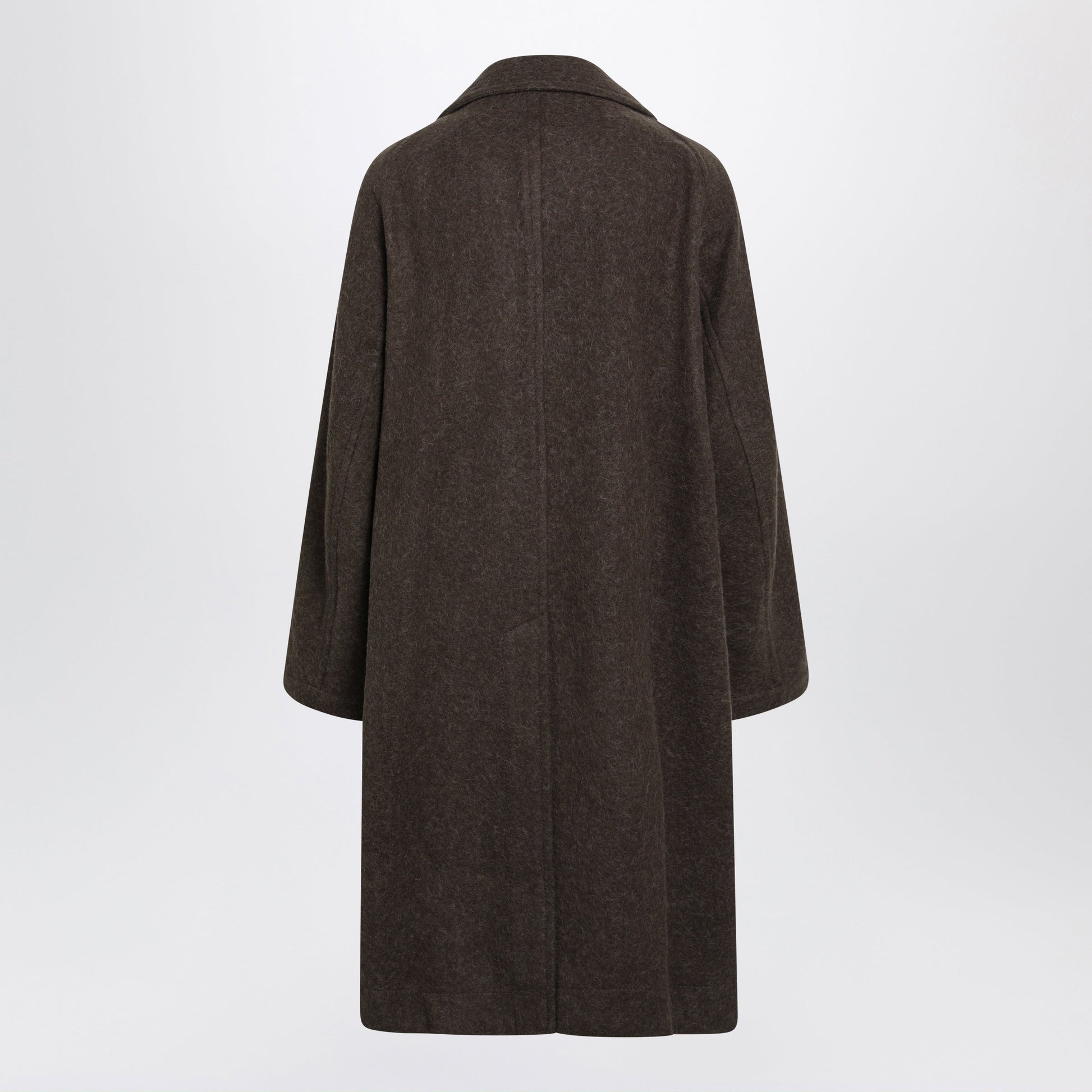 Lemaire Long Double-Breasted Mud Wool And Alpaca Coat Men LEMAIRE