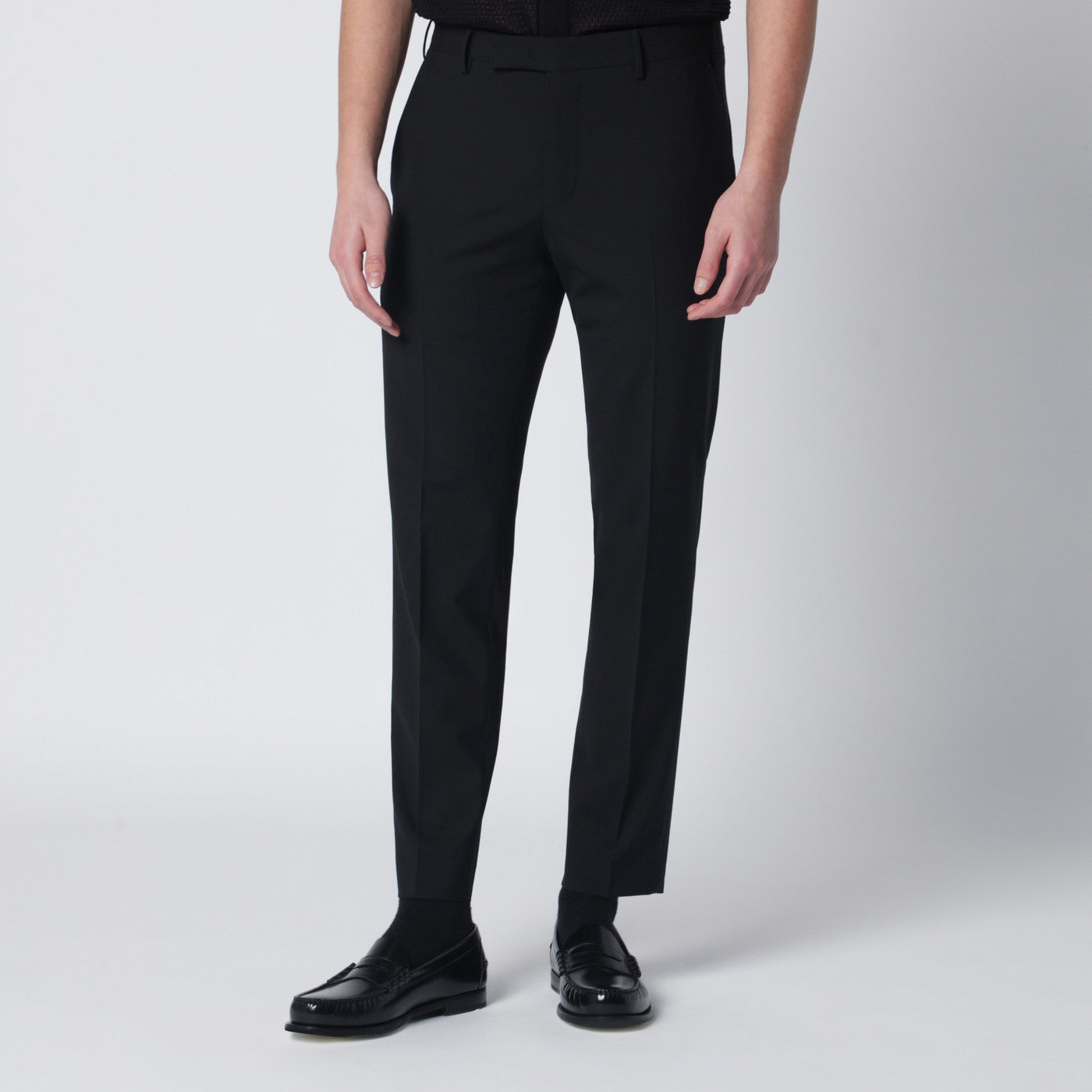 Pt Torino Black Wool-Blend Trousers Men PT Torino
