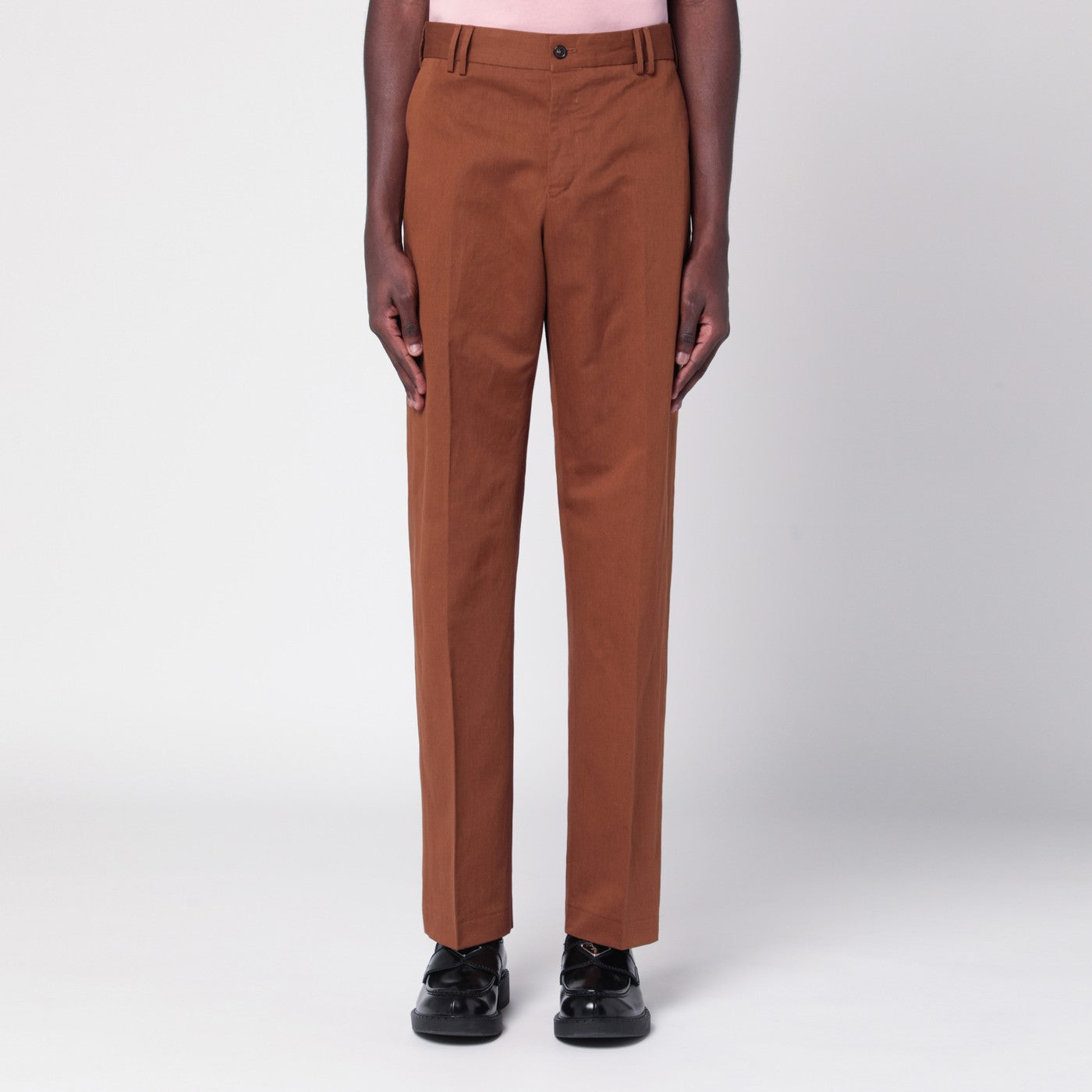 Pt Torino Brown Cotton And Linen Trousers Men PT Torino