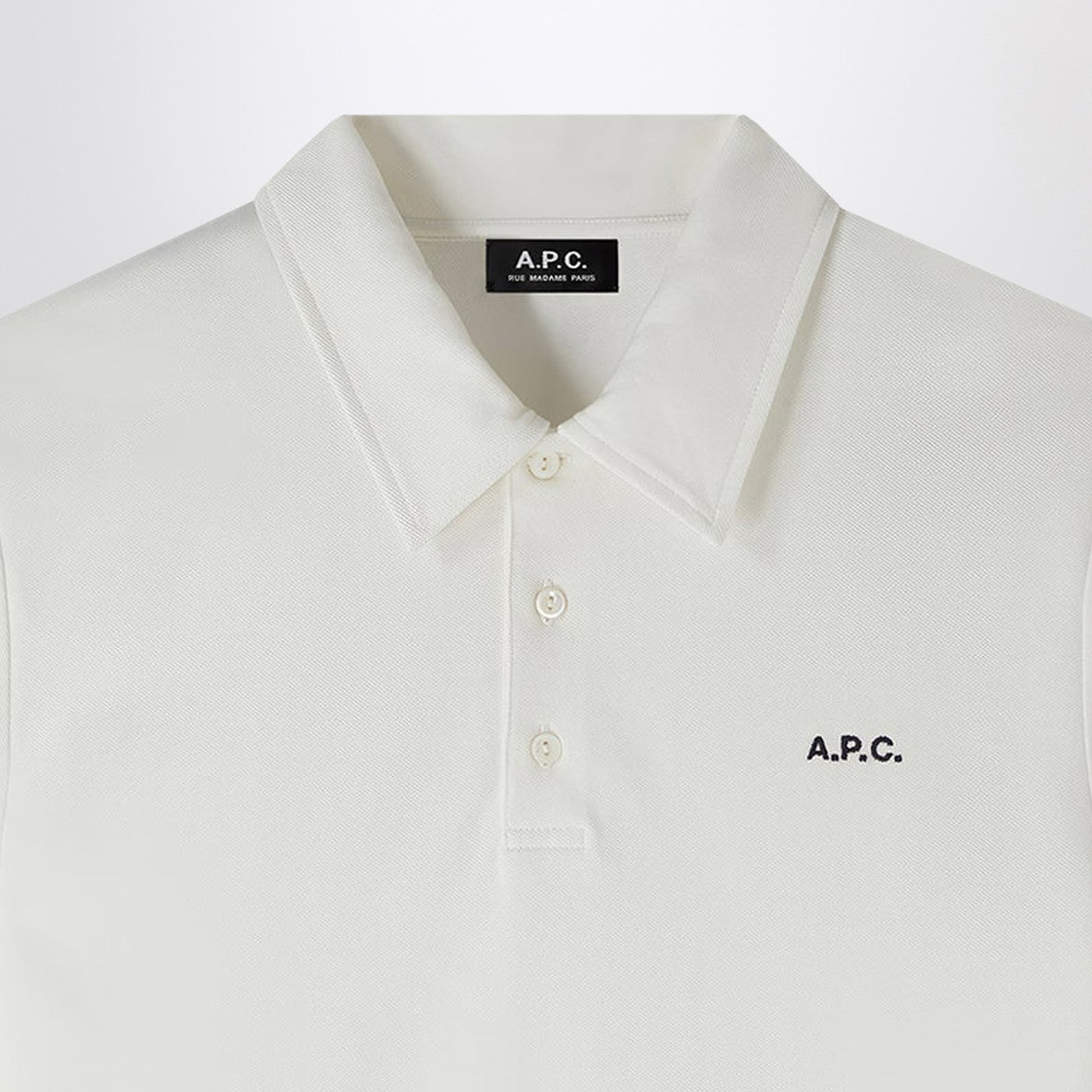 A.P.C. White Short-Sleeved Polo Shirt With Logo Embroidery Men A.P.C.