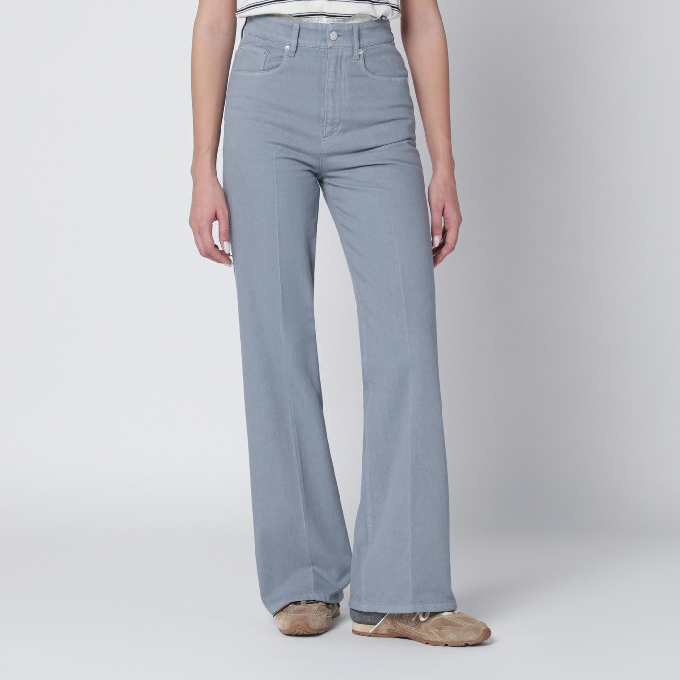 A.P.C. Blue-Grey Cotton Trousers Women A.P.C.