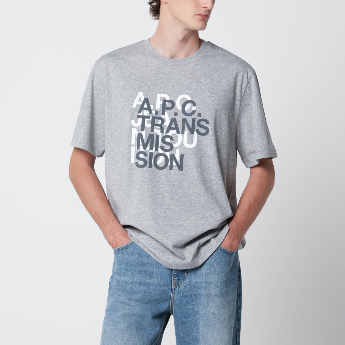 A.P.C. Grey Transmission T-Shirt In Cotton Men A.P.C.