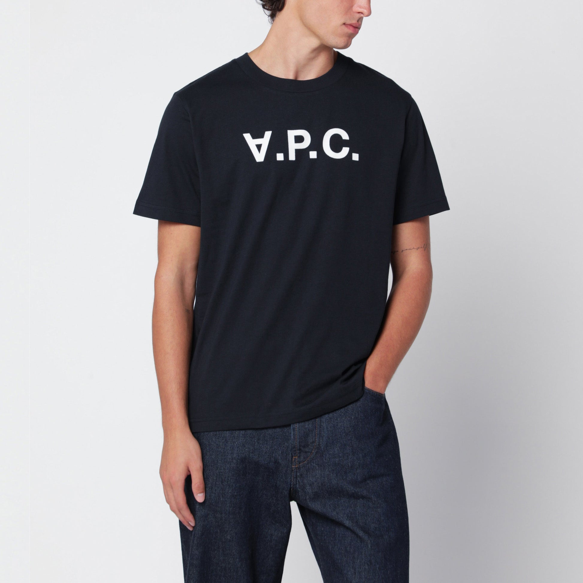 A.P.C. Standard Grand Navy Blue Cotton T-Shirt Men A.P.C.