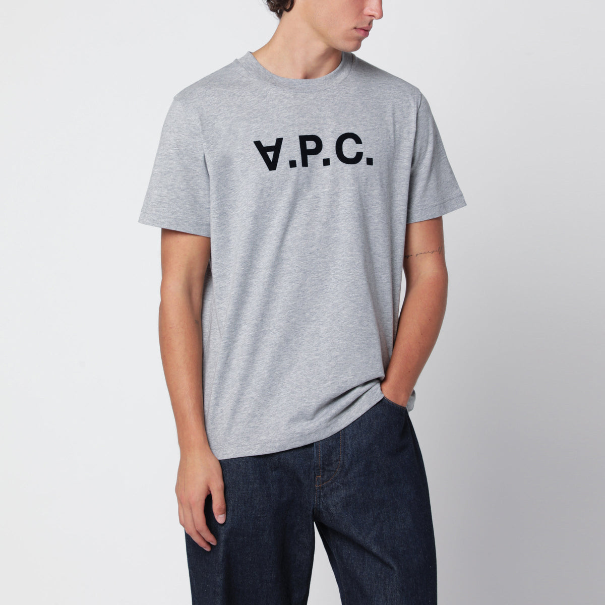 A.P.C. Standard Grand Melange Gray Cotton T-Shirt Men A.P.C.