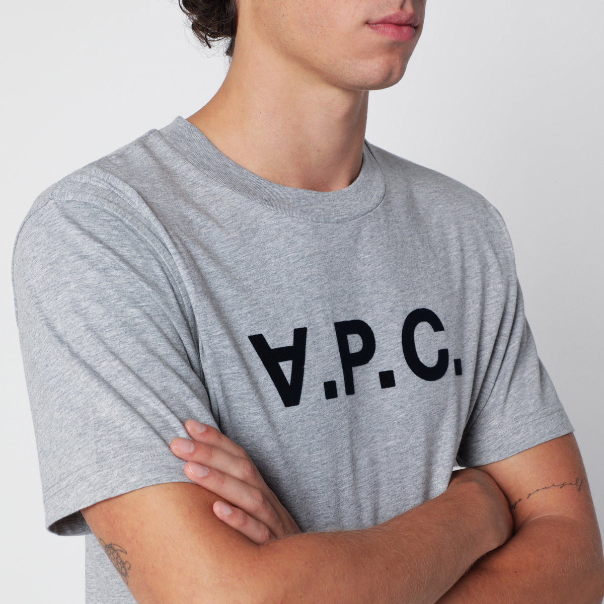 A.P.C. Standard Grand Melange Gray Cotton T-Shirt Men A.P.C.