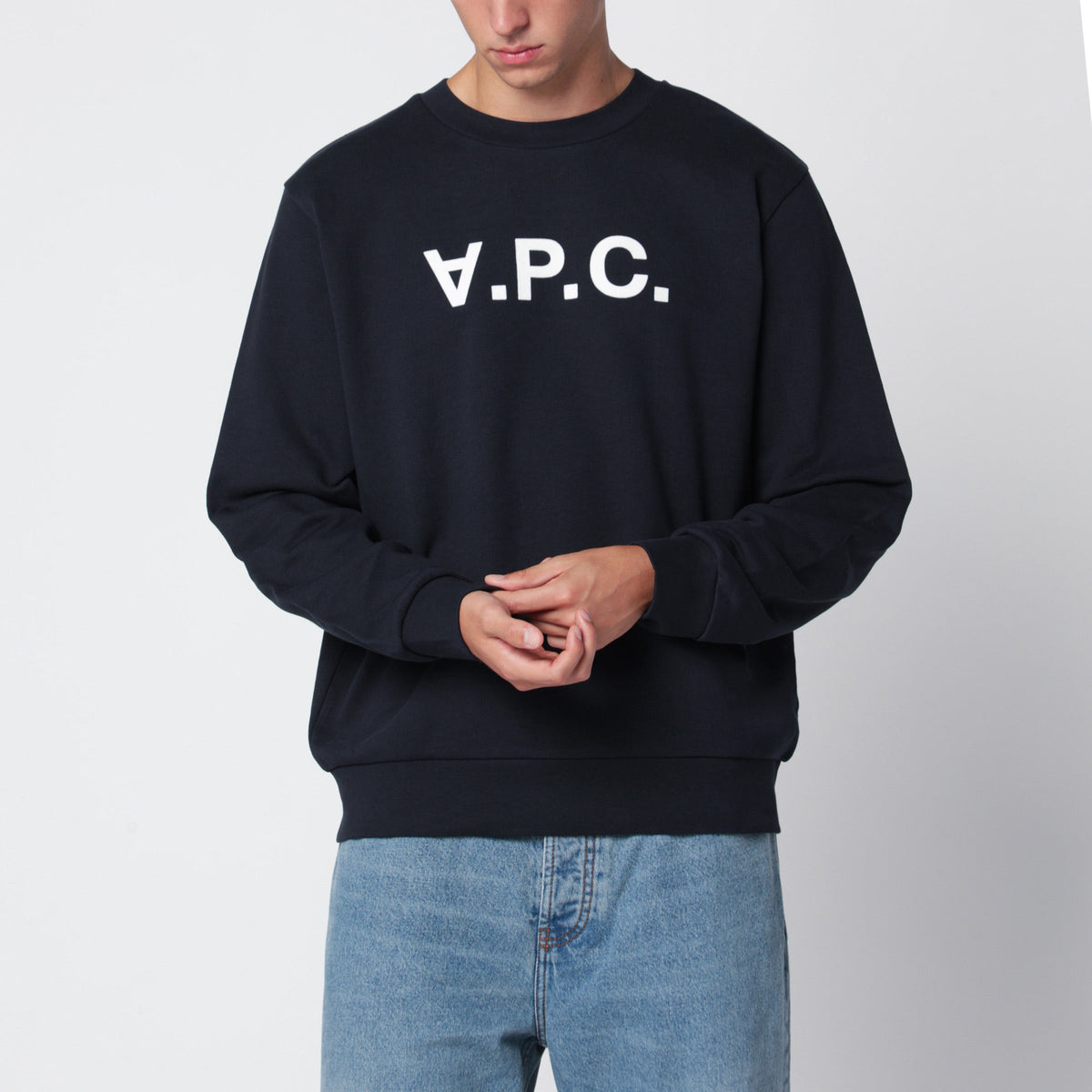 A.P.C. Standard Grand Vpc Dark Blue Cotton Sweatshirt Men A.P.C.