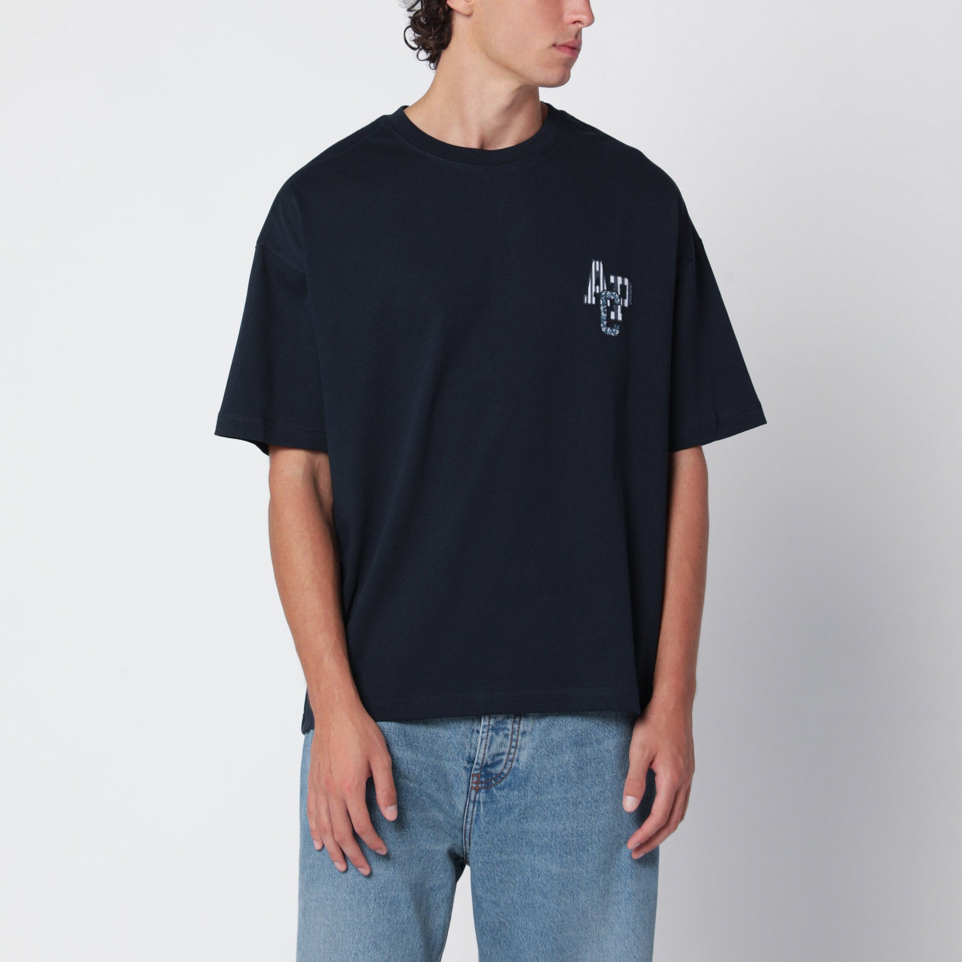 A.P.C. Bruno Navy Blue Cotton T-Shirt Men A.P.C.