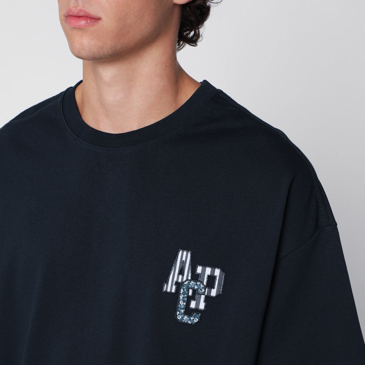 A.P.C. Bruno Navy Blue Cotton T-Shirt Men A.P.C.