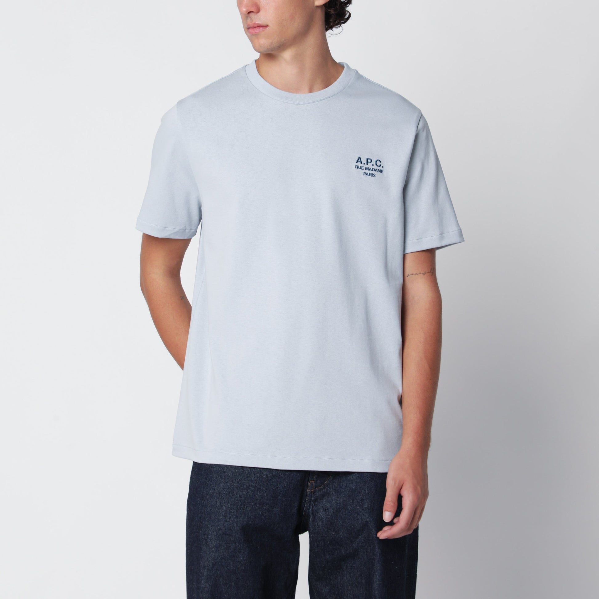 A.P.C. Rue Madame T-Shirt In Blue Cotton Men A.P.C.