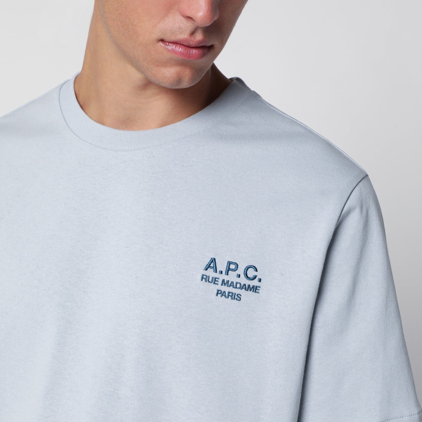 A.P.C. Rue Madame T-Shirt In Blue Cotton Men A.P.C.