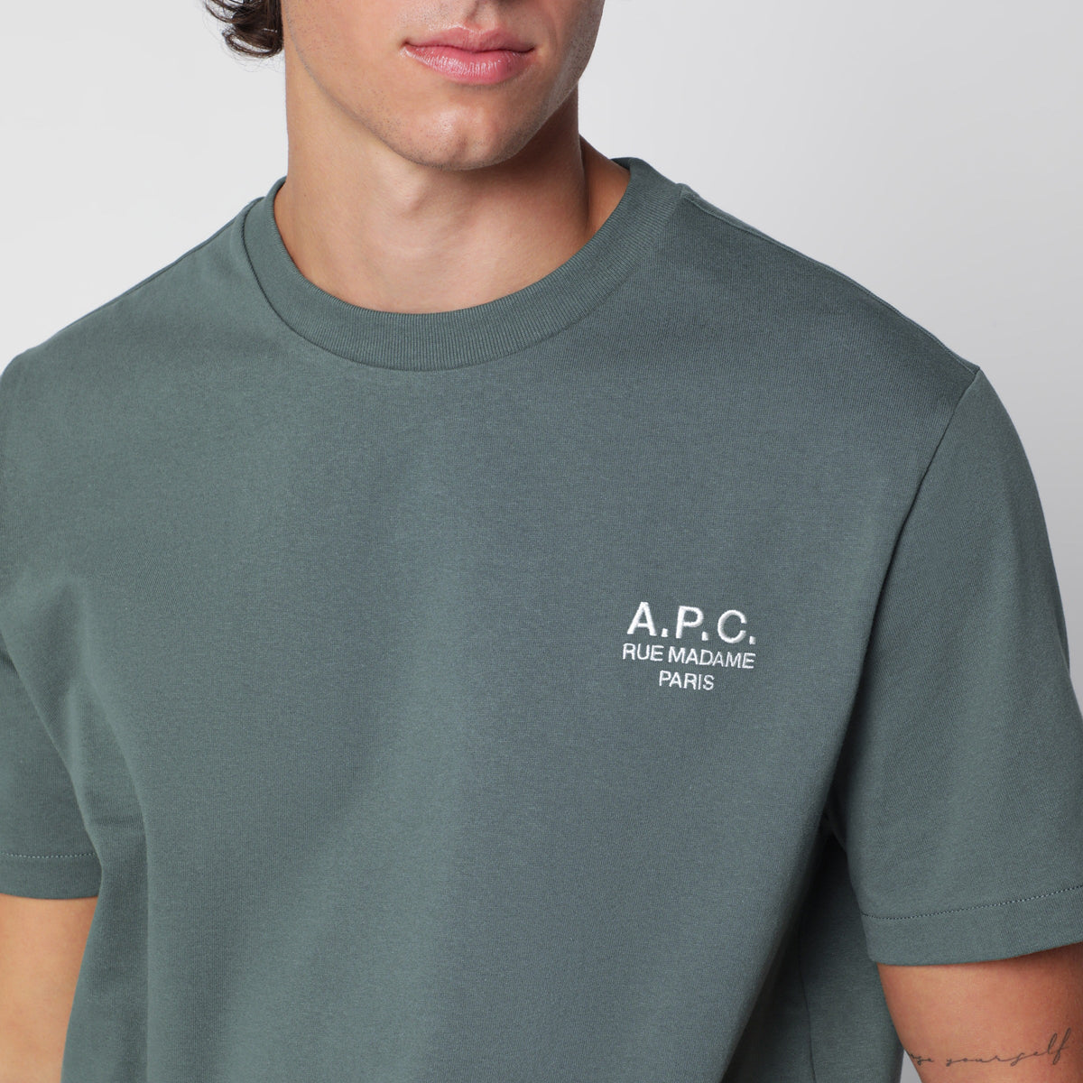 A.P.C. Rue Madame T-Shirt In Green Cotton Men A.P.C.