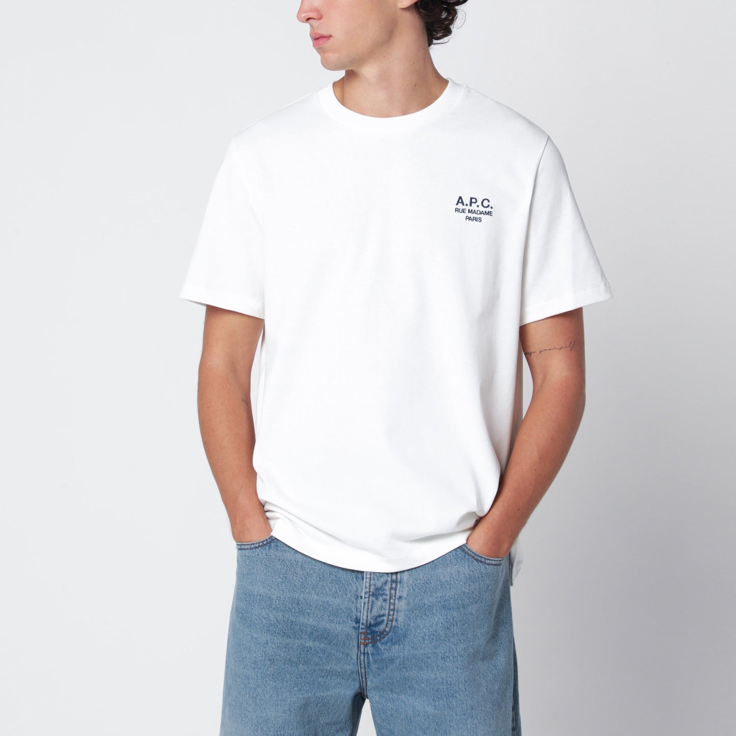 A.P.C. Rue Madame T-Shirt In White Cotton Men A.P.C.