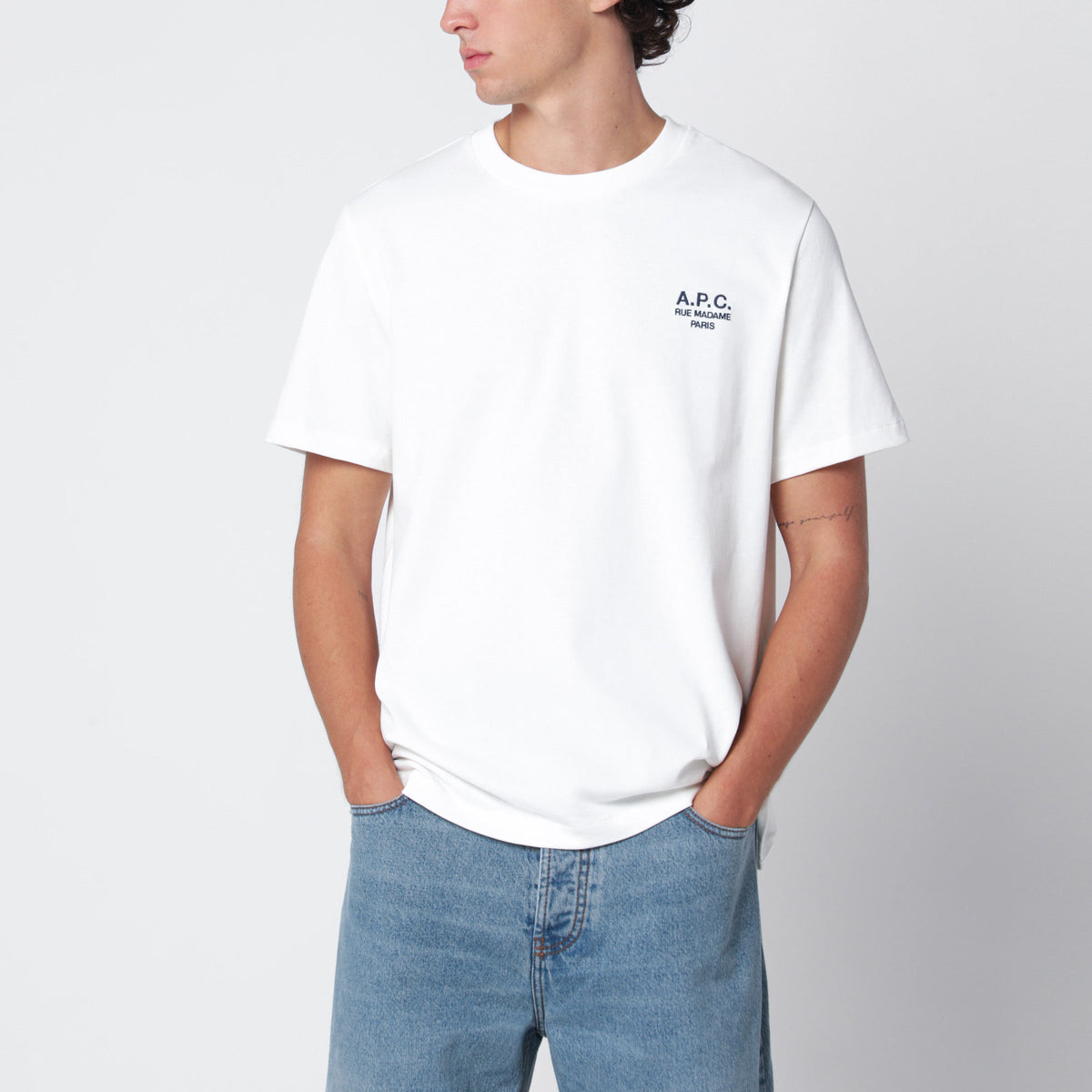 A.P.C. Rue Madame T-Shirt In White Cotton Men A.P.C.