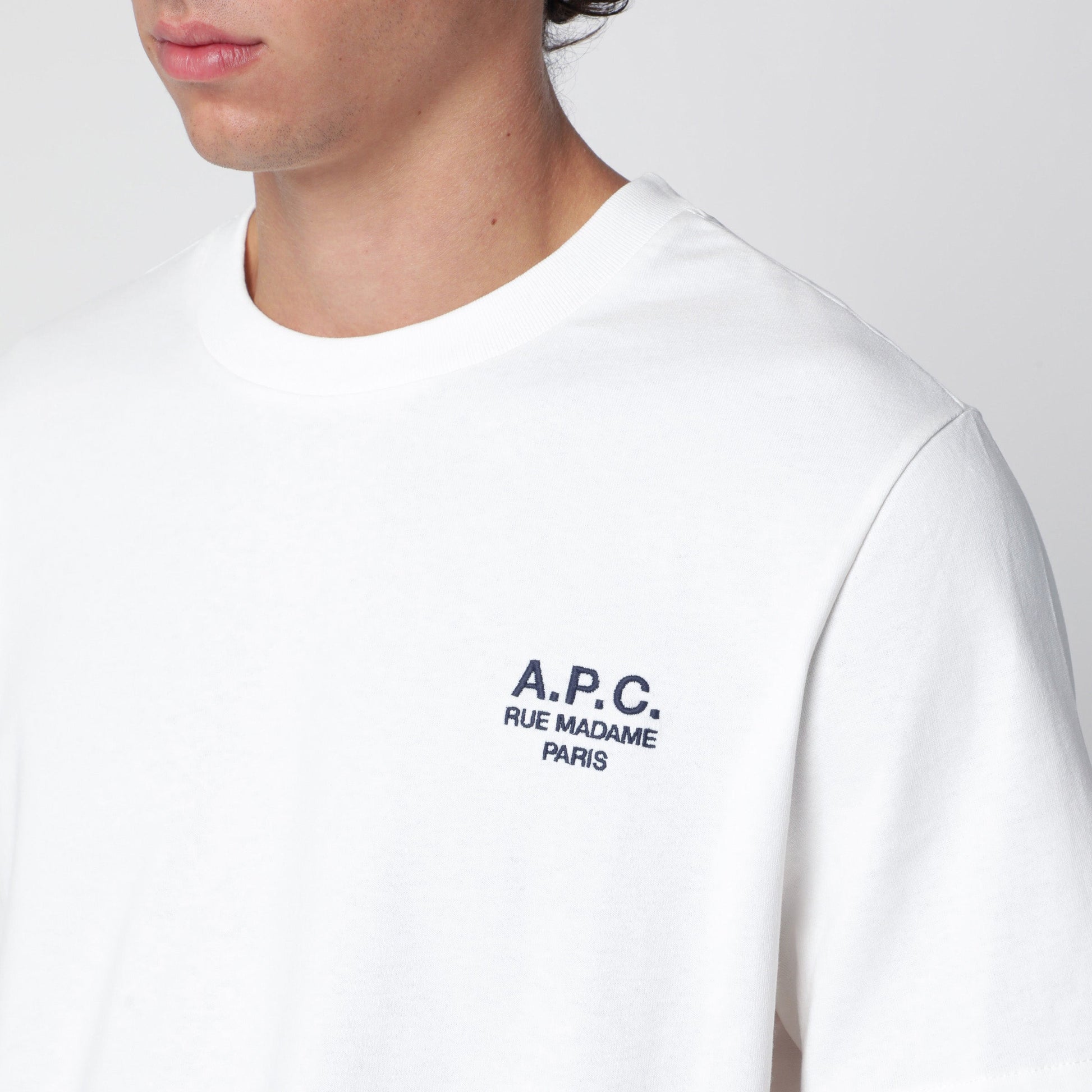 A.P.C. Rue Madame T-Shirt In White Cotton Men A.P.C.