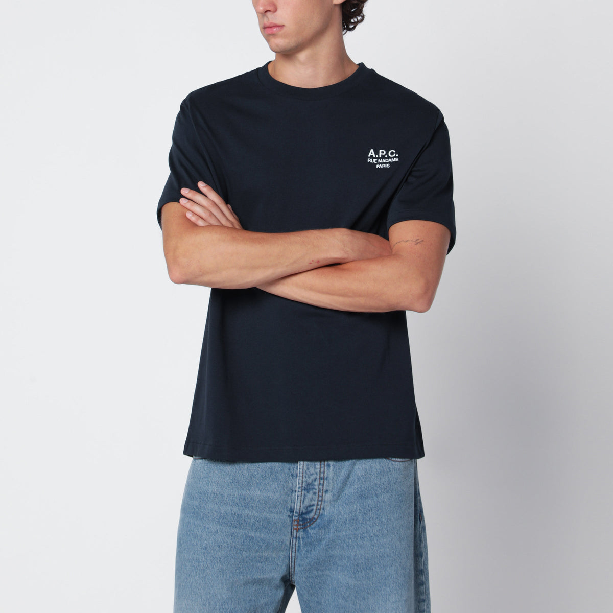 A.P.C. Rue Madame T-Shirt In Navy Blue Cotton Men A.P.C.