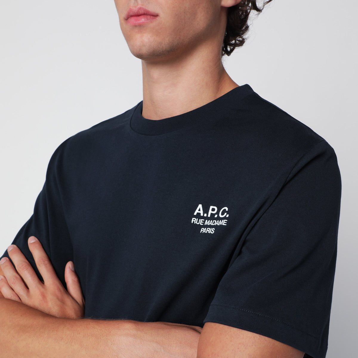 A.P.C. Rue Madame T-Shirt In Navy Blue Cotton Men A.P.C.